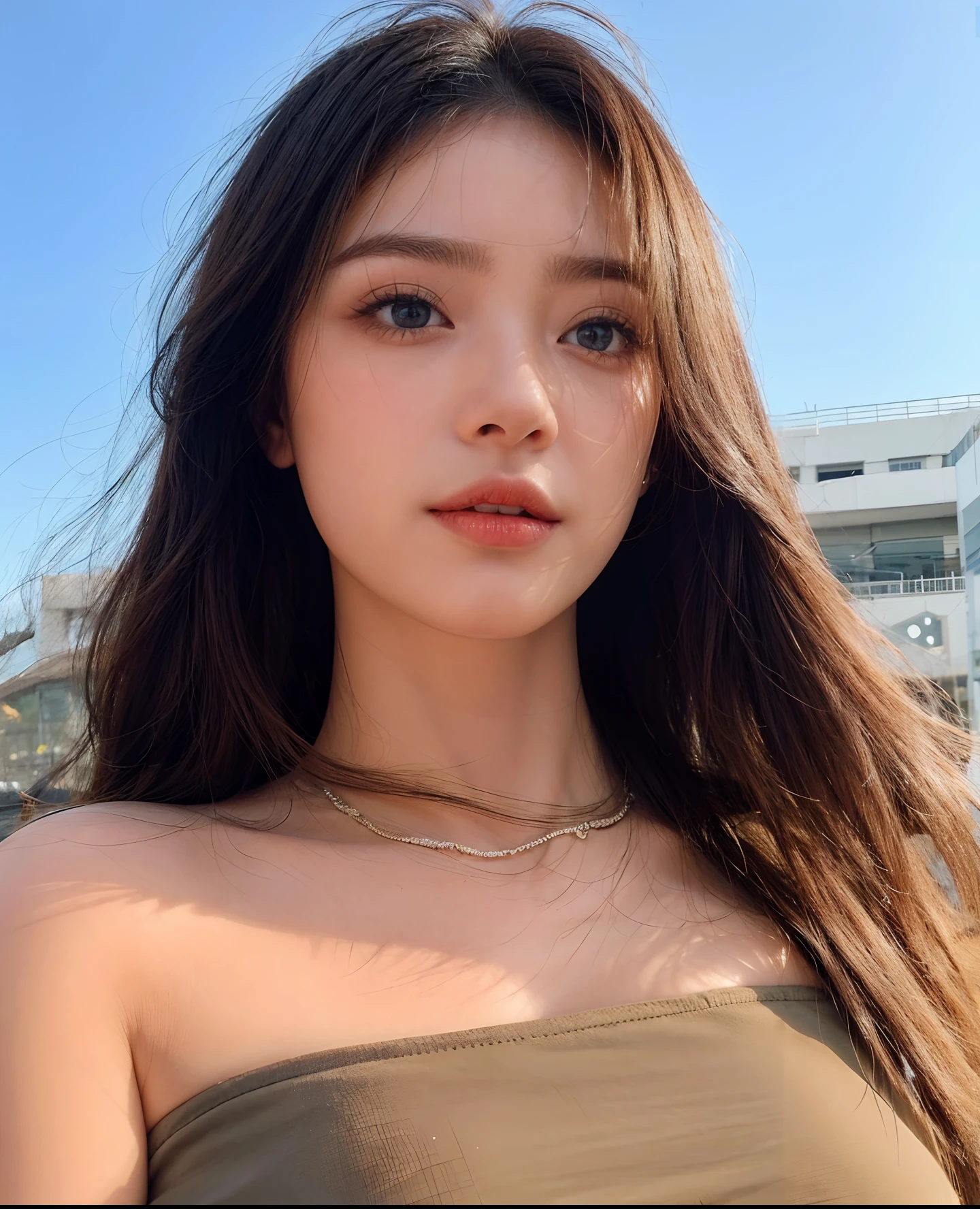 ((Qualidade Superior, olhos realistas, 8k, master part: 1.3)), 1 girl, sorrir, corpo inteiro, rosto magro, mulher bonita, (Cabelos castanhos escuros), vestido de corpo inteiro: 1.1, Face Ultra Detalhada, Olhos detalhados, double eyelids, fundo branco, cabelos longos com franja, head to knee angle