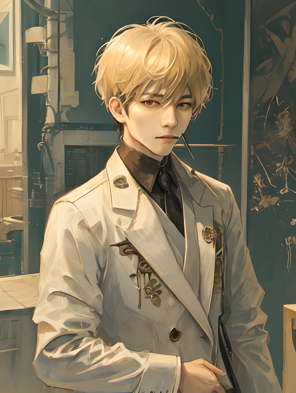 kim taehyung, blond hair, cigarette