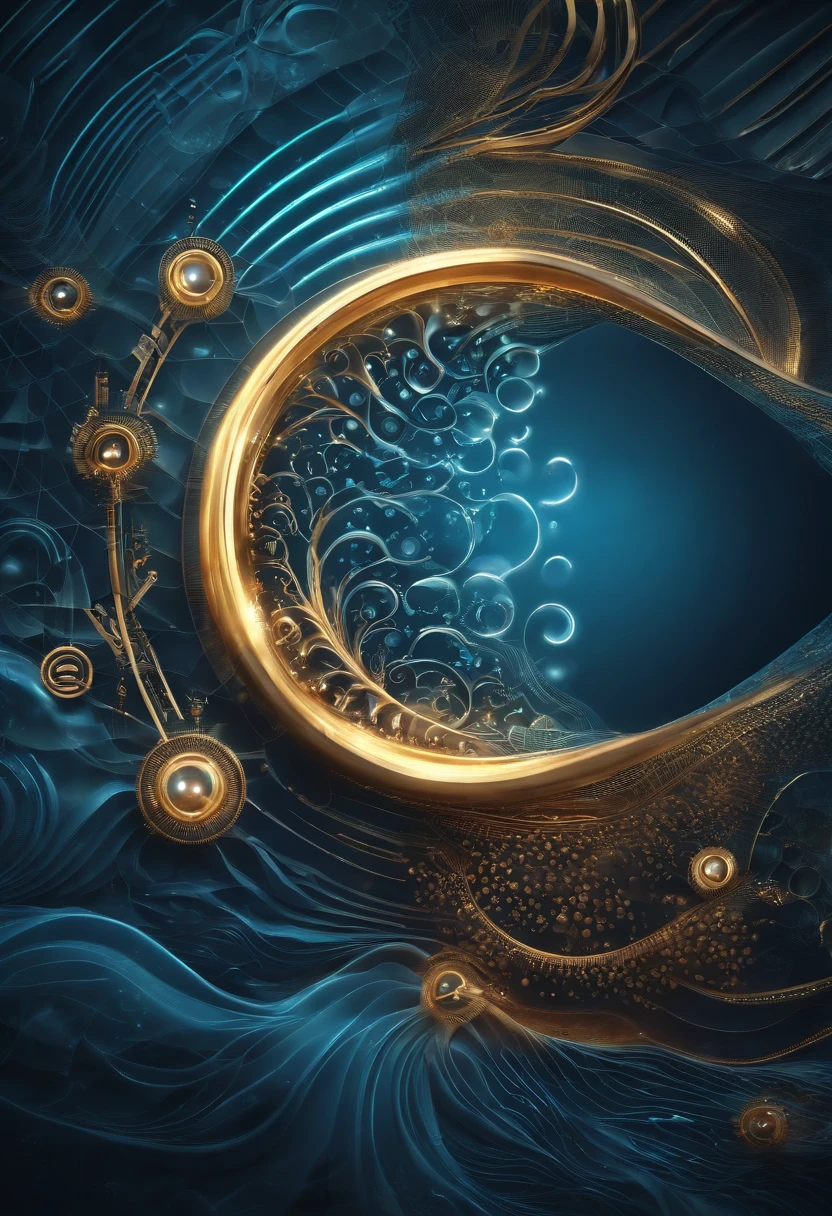 Tech Wave Icon: Combine a stylized representation of an ocean wave with technology elements such as electrical circuits or subtle gears to showcase the integration of technology in the study of the oceans.
