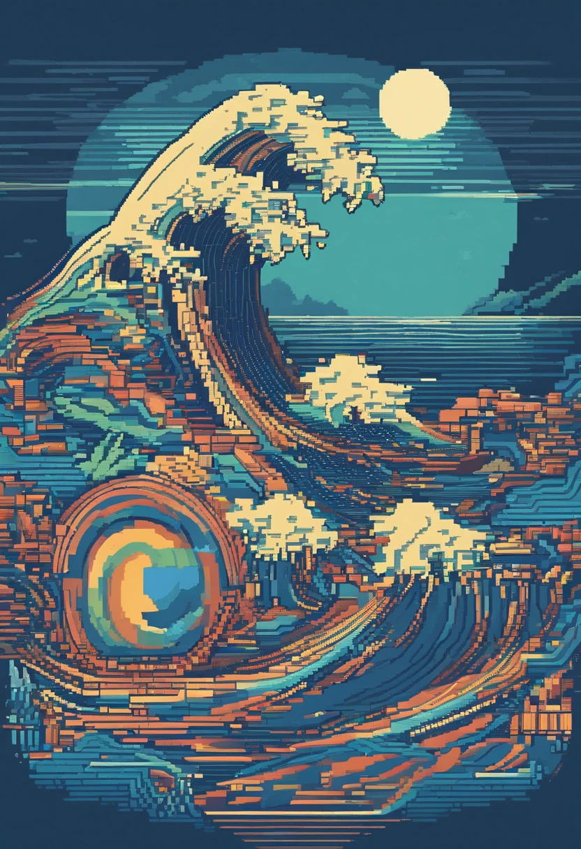 Technology Wave Icon: Combine a stylized representation of an ocean wave with technology elements such as electrical circuits or subtle gears to show the integration of technology in the study of the oceans in png
