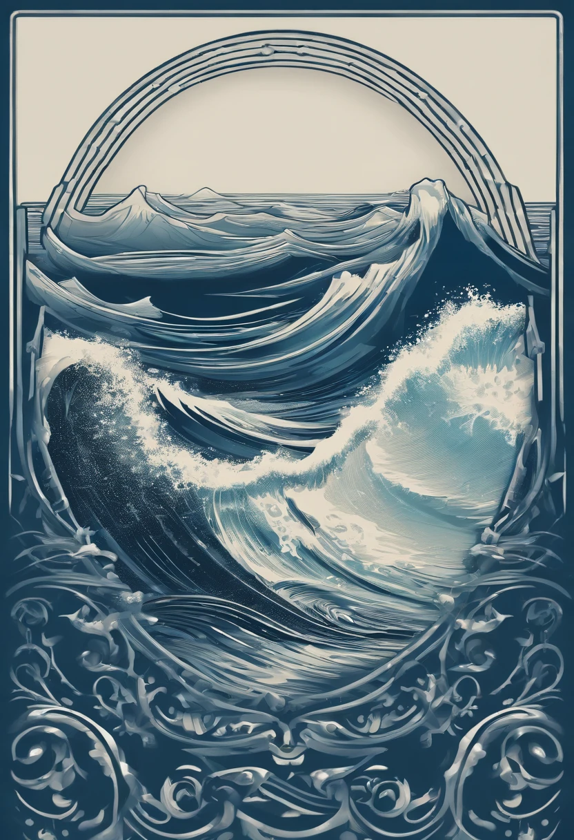 Make a Technology Wave Icon Logo: Combine a stylized representation of an ocean wave with technology elements such as electrical circuits or subtle gears to show the integration of technology in the study of the oceans in png