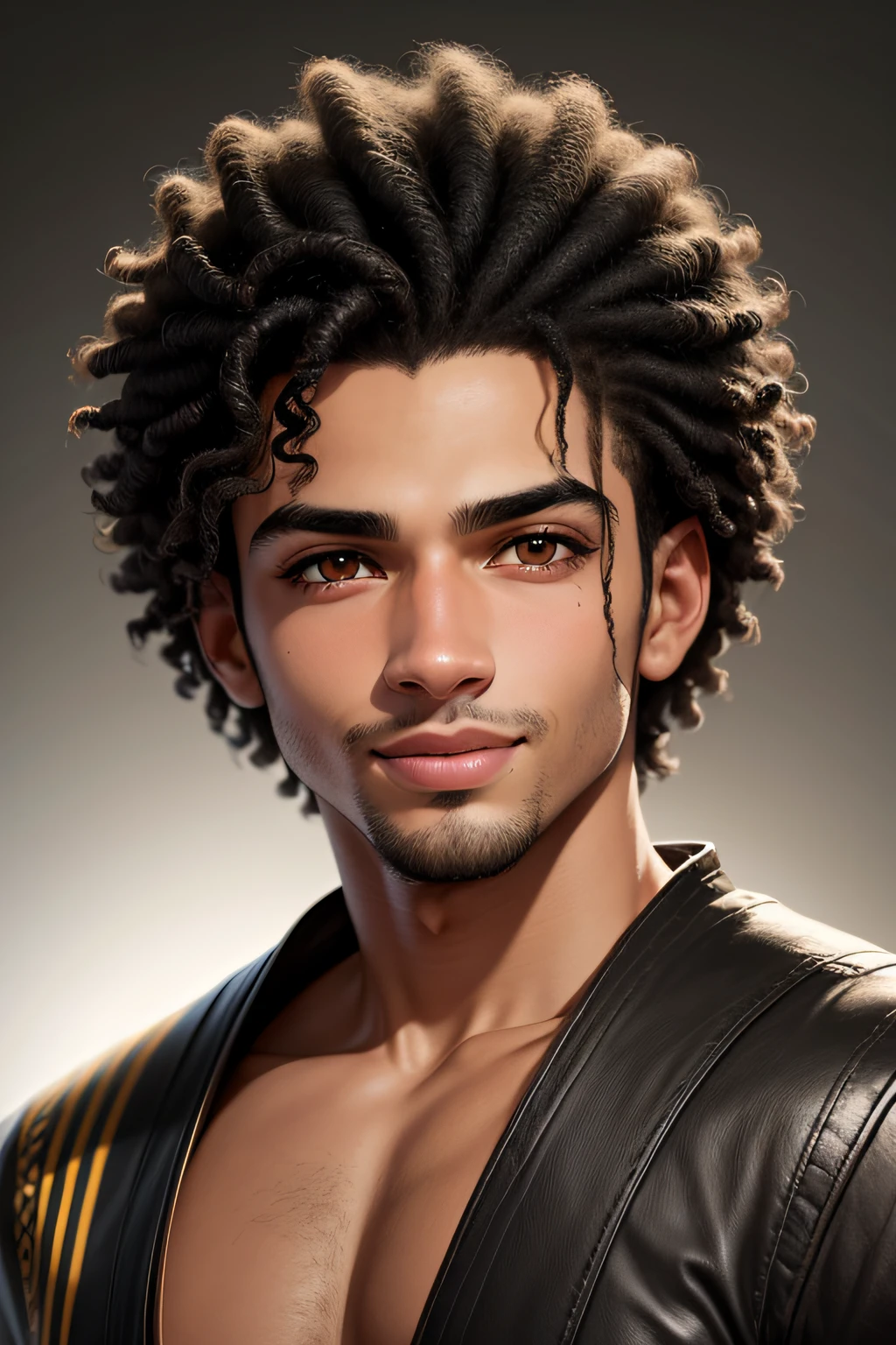 Thiago, Mixed-race man, branco, olhos negros, cabelo curto, cabelo escuro, roupa clara, Cheerful Expression Neutral Background, Professional studio lighting, vivid colors