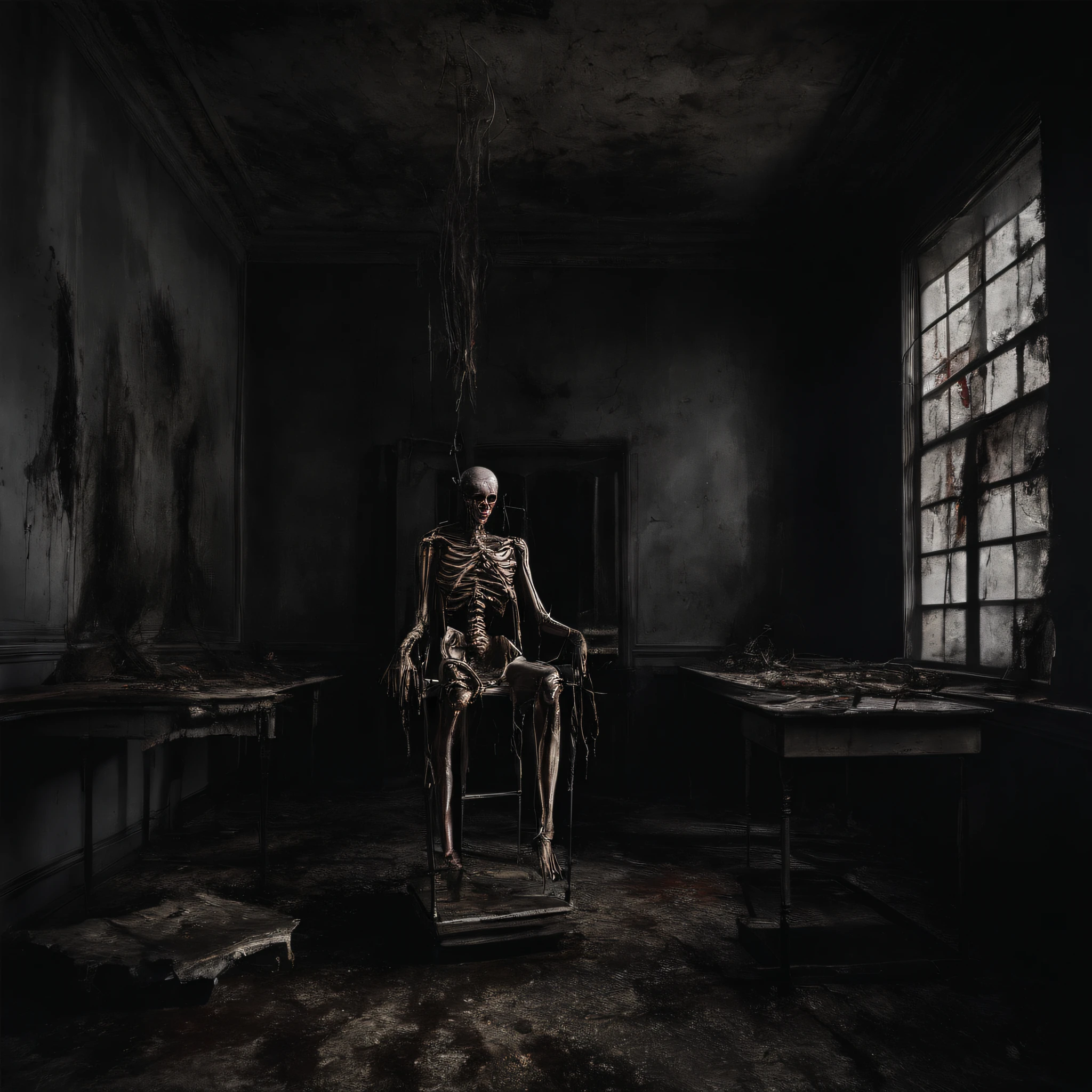 (Best quality, 4K, A high resolution, Masterpiece:1.2), (((Bloody parts big store interior)))The shelves are full of horror, blood vessel, sci-fy ,(crowed:1.2),[Creepy mannequins], [Horrible amputation], [Bloody tools], [Rotting organs], [Terrible surgical instruments], [Disturbing dissection table], [Eerily dim lighting], [Sinister atmosphere][Creepy sculpture], [Disturbing mural], [Horror movie props], [Creepy doll head], [Haunting reflection], [Creepy shadows], [Morbid curiosity], [Creepy glass jars], [Ominous background music], [Creepy costumes], [Distorted mirror], [Menacing mannequin eyes], [Spooky abandoned aisles], [Bloody floor], [Haunted whispers], [Psychotic salesman], [Creepy window display], [Scary realistic mannequin limbs], [The screams echoed in the distance], [sinister expressions], [Strange mannequin face], [Grinding chains], [eerie fog], [The Mad Scientist Lab resonates], [Bloodstained price tag], [creepy atmosphera]