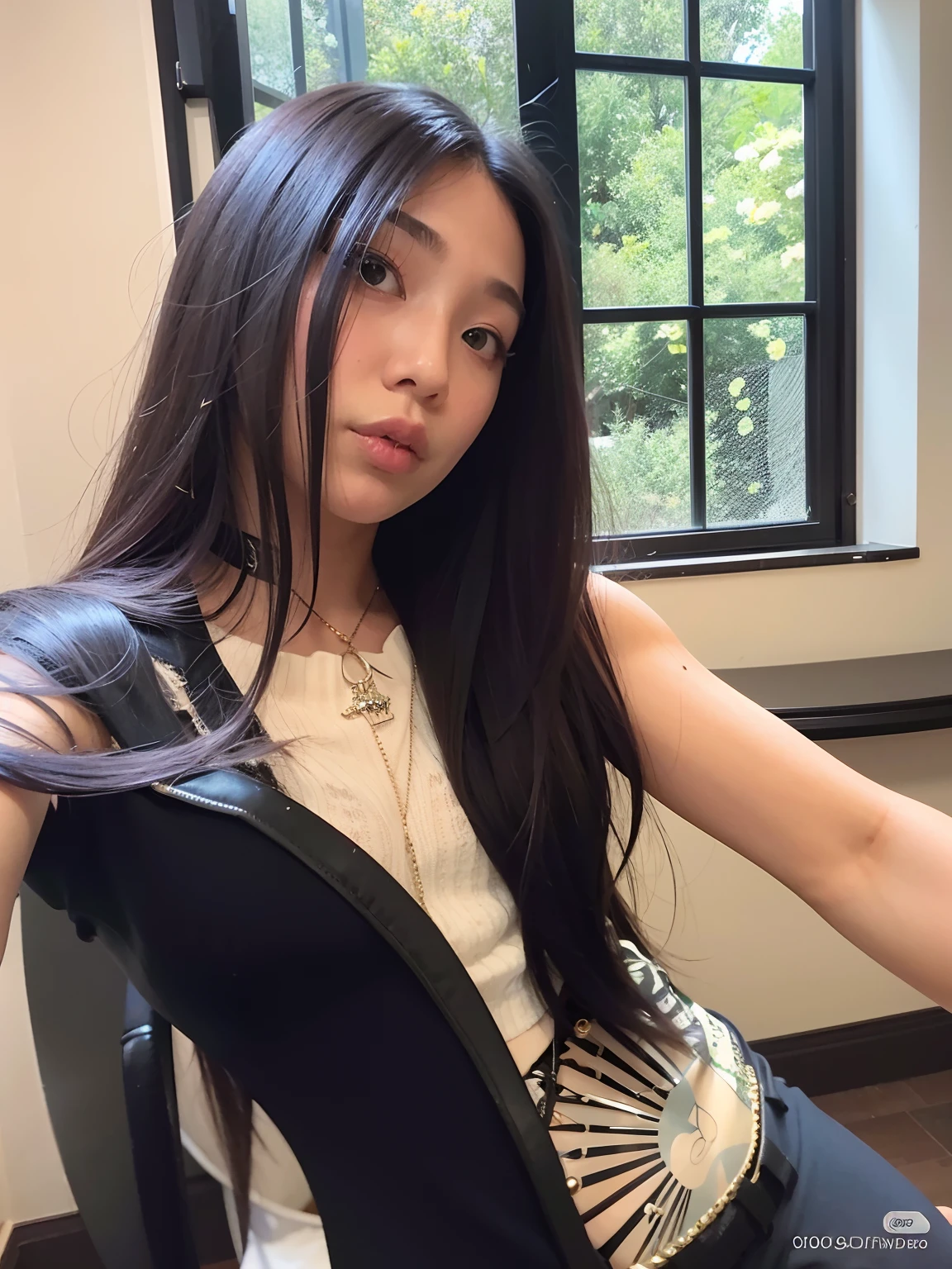 Woman with a tattoo on her arm and a necklace, cruel korean goth girl, Ulzzang, com cabelos curtos, Ela tem cabelo preto com franja, 🤤 retrato da , Jinyoung Canela, com cabelo curto com franja, meninana, preto hime corte cabelo, 18 anos, goth girl aesthetic, 19-year-old girl