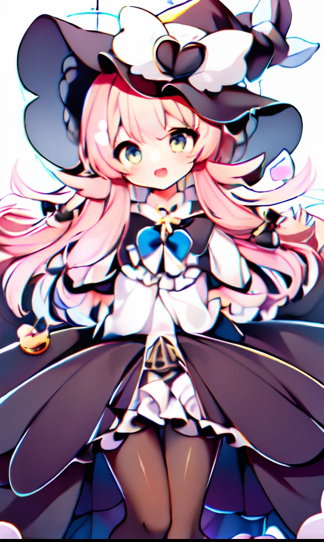 A girl in a witch's hat and a cat, ****, small curvaceous ****, Splash art anime ****, Official artwork, from touhou, portrait of magical girl, lollipop, **** in dress, Marin Kitagawa fanart, ❤🔥🍄🌪, high detailed official artwork, Soft anime illustration, Pisif, zerochan art