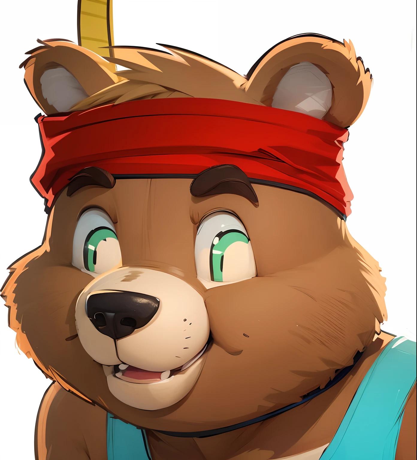 Cartoon bear with a headband