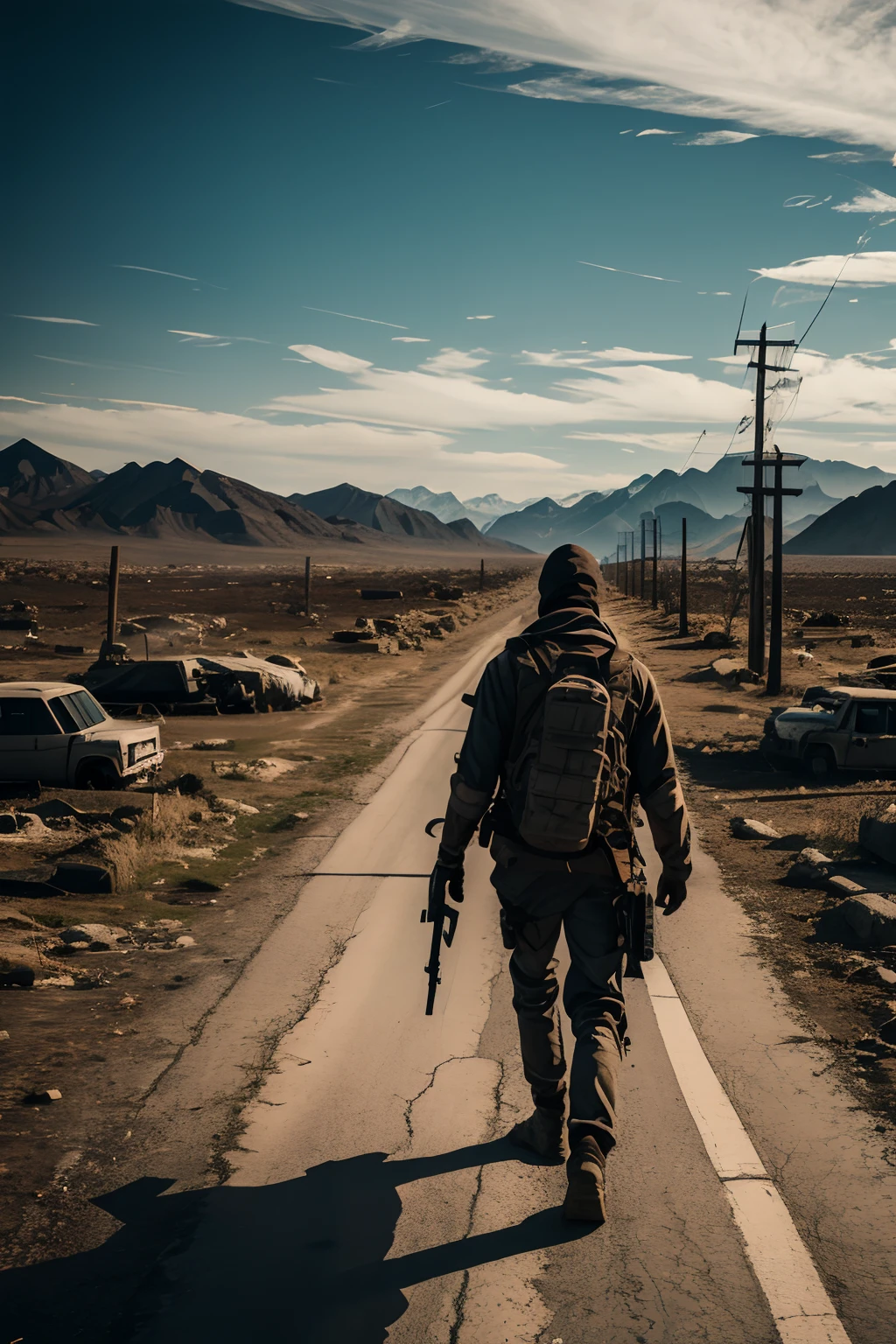 Post-apocalypse, f/2.8, 85mm, Nikon, super detaill, award winning, Masterpiece, hight resolution, 16k, 8K
