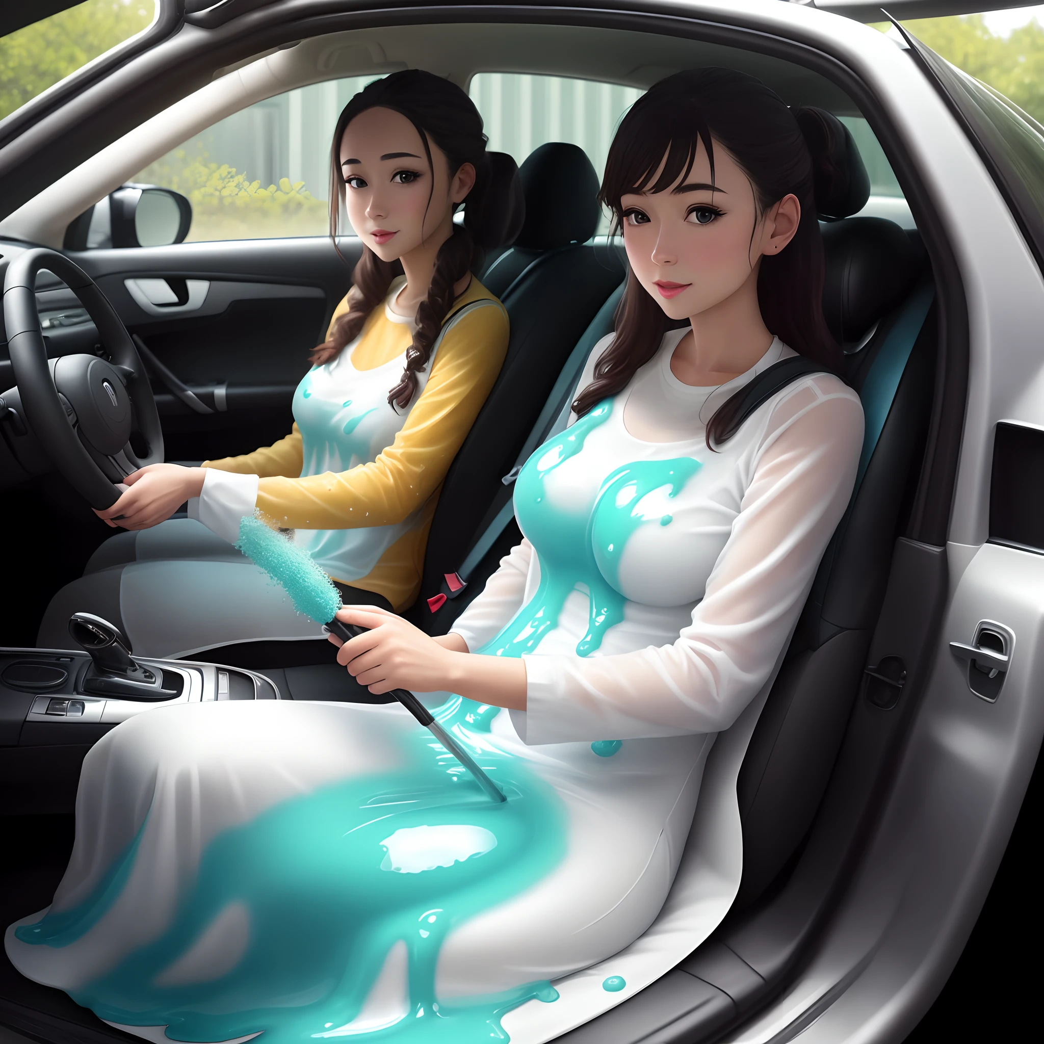 Hello, I would like an advertising image for slime that is used to clean car interior