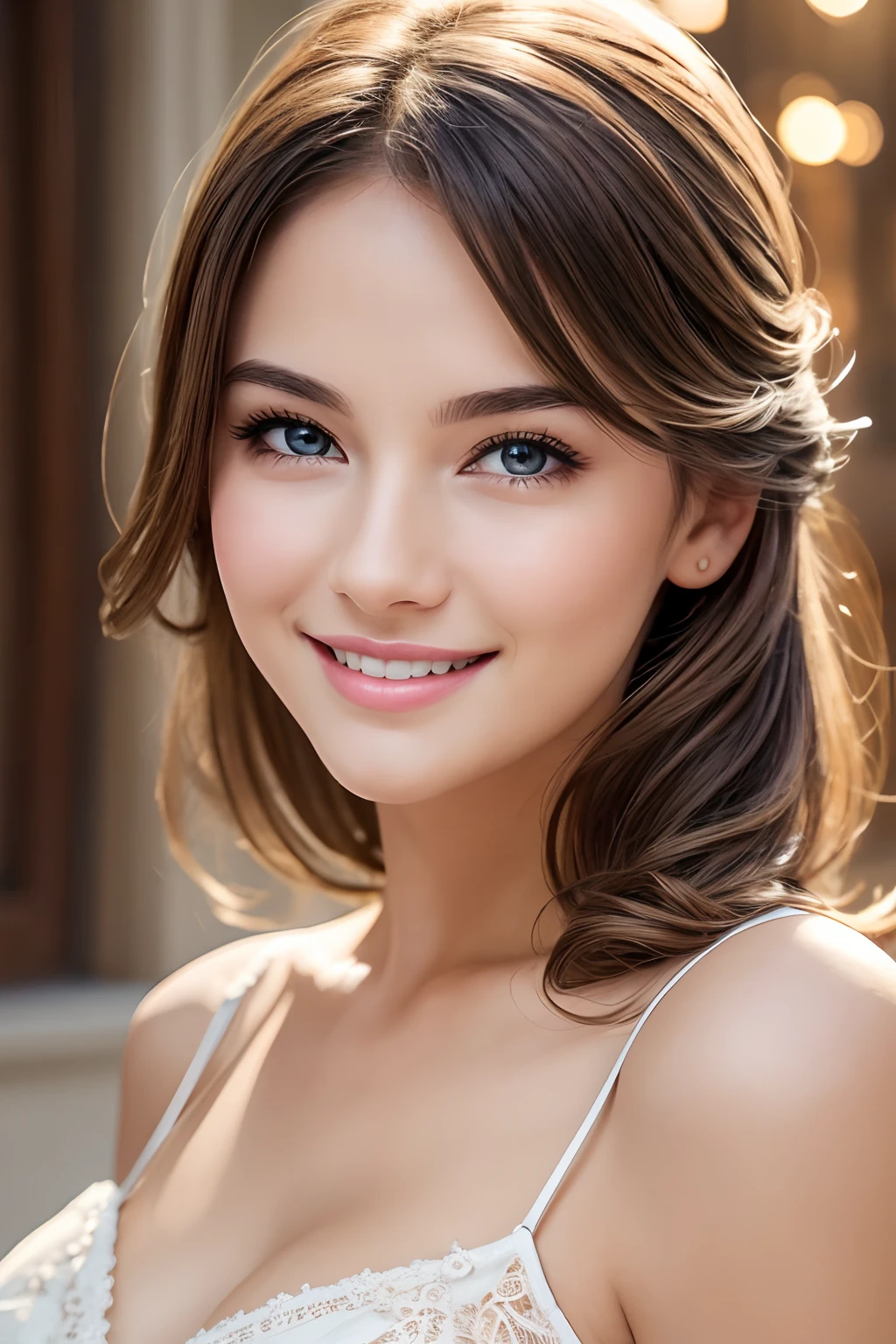 endearing smile,Sweet,adorable,beautiful detailed lips,commands attention,expressive face,Best Quality,Happy,Joyful,Masterpiece:1.2,Ultra-detailed,Nice,Realistic:1.37,Vivid colors,soft-lighting,Cheerful atmosphere