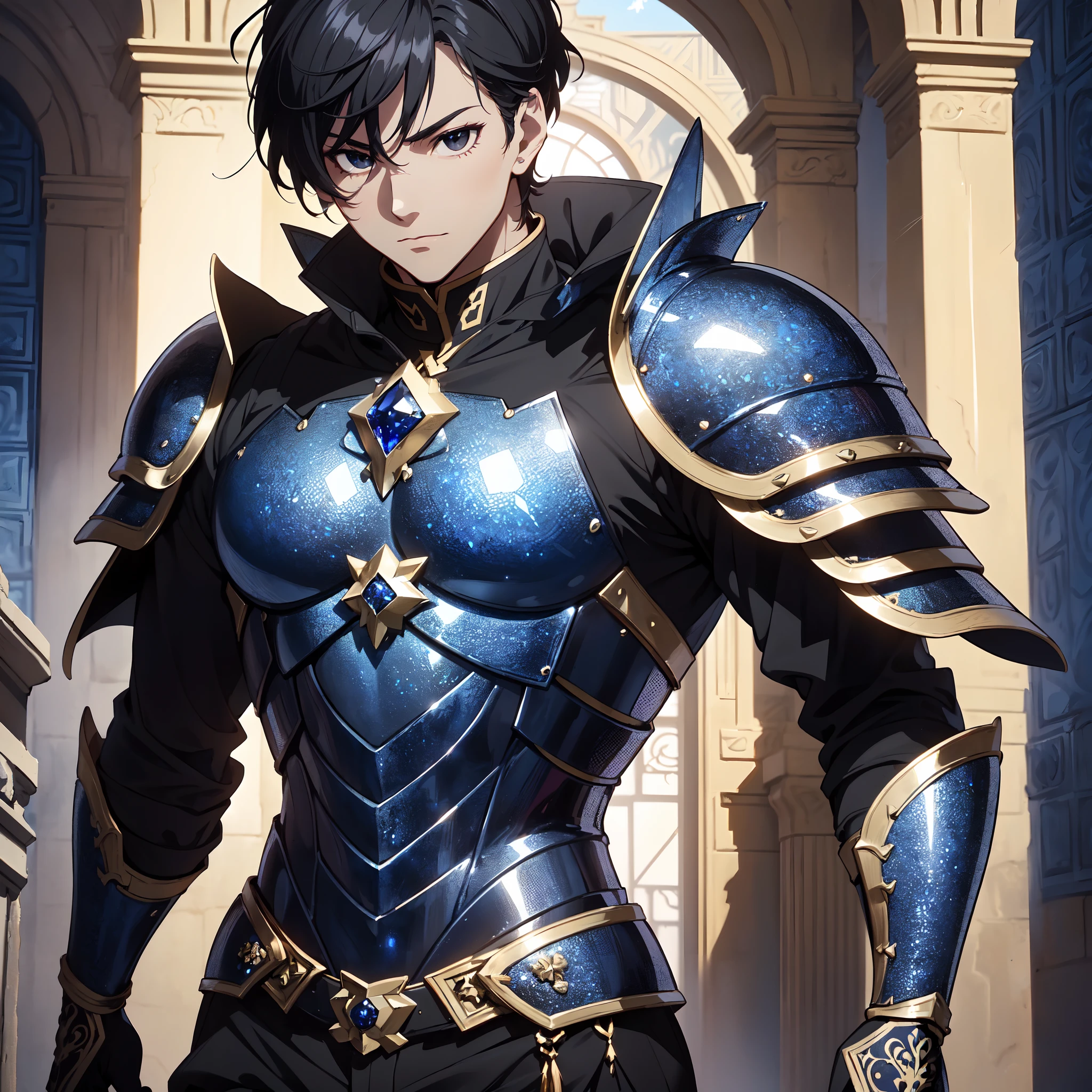 128K Ultra High Definition,
128K Ultra High Quality,
128K Ultra High Resolution,
Best Definition,
Best Quality,
Best Resolution,
Perfectly Detailed,
Perfectly Designed,
Extremely Detailed,
Extremely Designed,
Hyper Detailed,
Hyper Definition,
Hyper Quality,
Hyper Resolution,
Masterpiece,
(((Anime))),
Body Shot,
(((Boy))),
Handsome,
Muscular Body,
(((Black Short Hair))),
(((Black Eyes))),
(((Hyper Detailed & Perfectly Designed Blue Sapphire Armor Plates))),
(((Hyper Detailed & Perfectly Designed Engraving Jeweled Baron Armor))),
(((Inside Of Medieval Royal Palace Background Scenery))),
