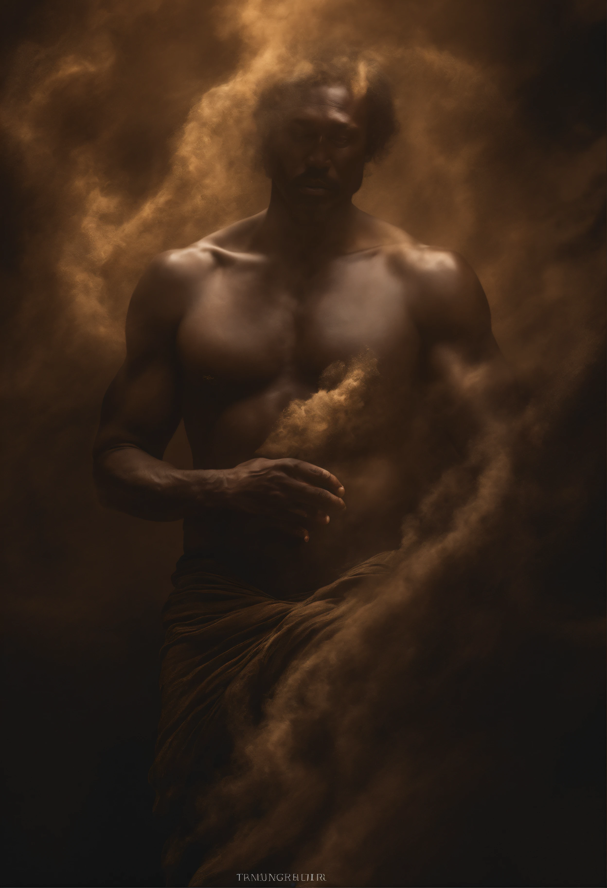 ethereal photo of 2 men, 1 white Irish man, 1 African man, 45 years old, nude, emerging from swirling strokes of smoke and vapors, long hair, style of Steve McCurry, intricate artwork masterpiece, ominous, golden ratio, trending on cgsociety, intricate, epic, trending on artstation, by artgerm, h. r. giger and beksinski, highly detailed, vibrant, production cinematic character render, ultra high quality model