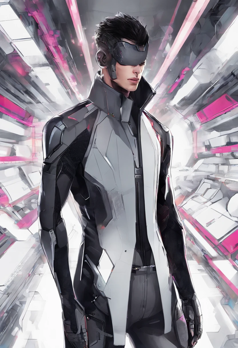Generate me a cyberpunk hot young dude