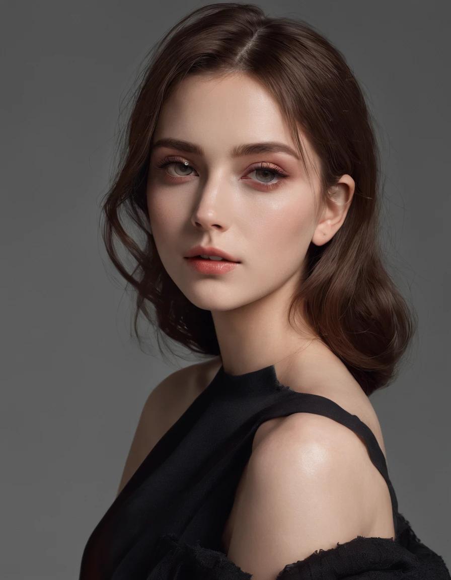 Best quality, masterpiece, ultra high res, (photorealistic:1.4), raw photo, 1girl, offshoulder, in the dark, deep shadow, low key, cold light