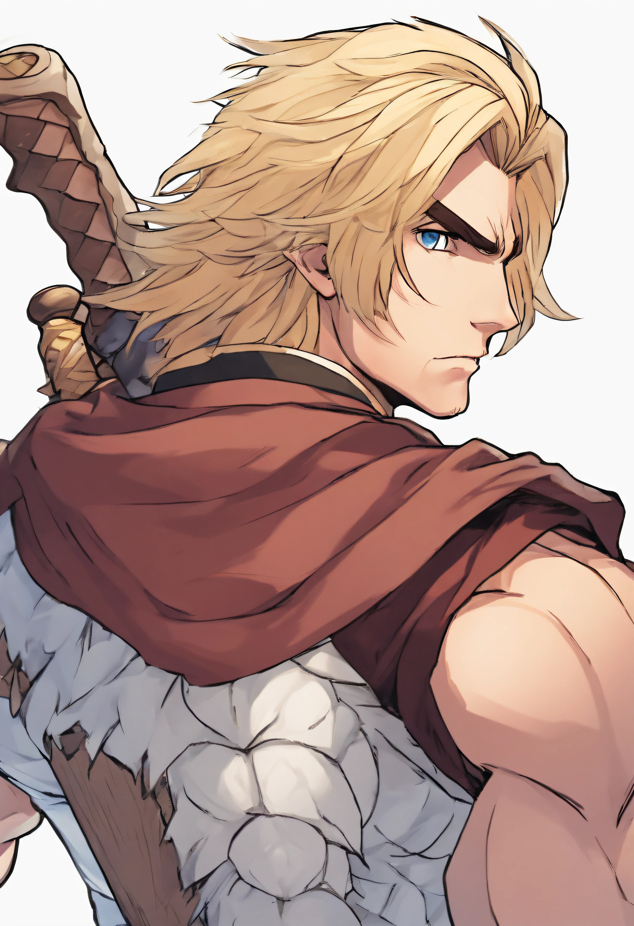 1boy, young boy, warrior, rpg style, long sword, blond hair, muscle boy