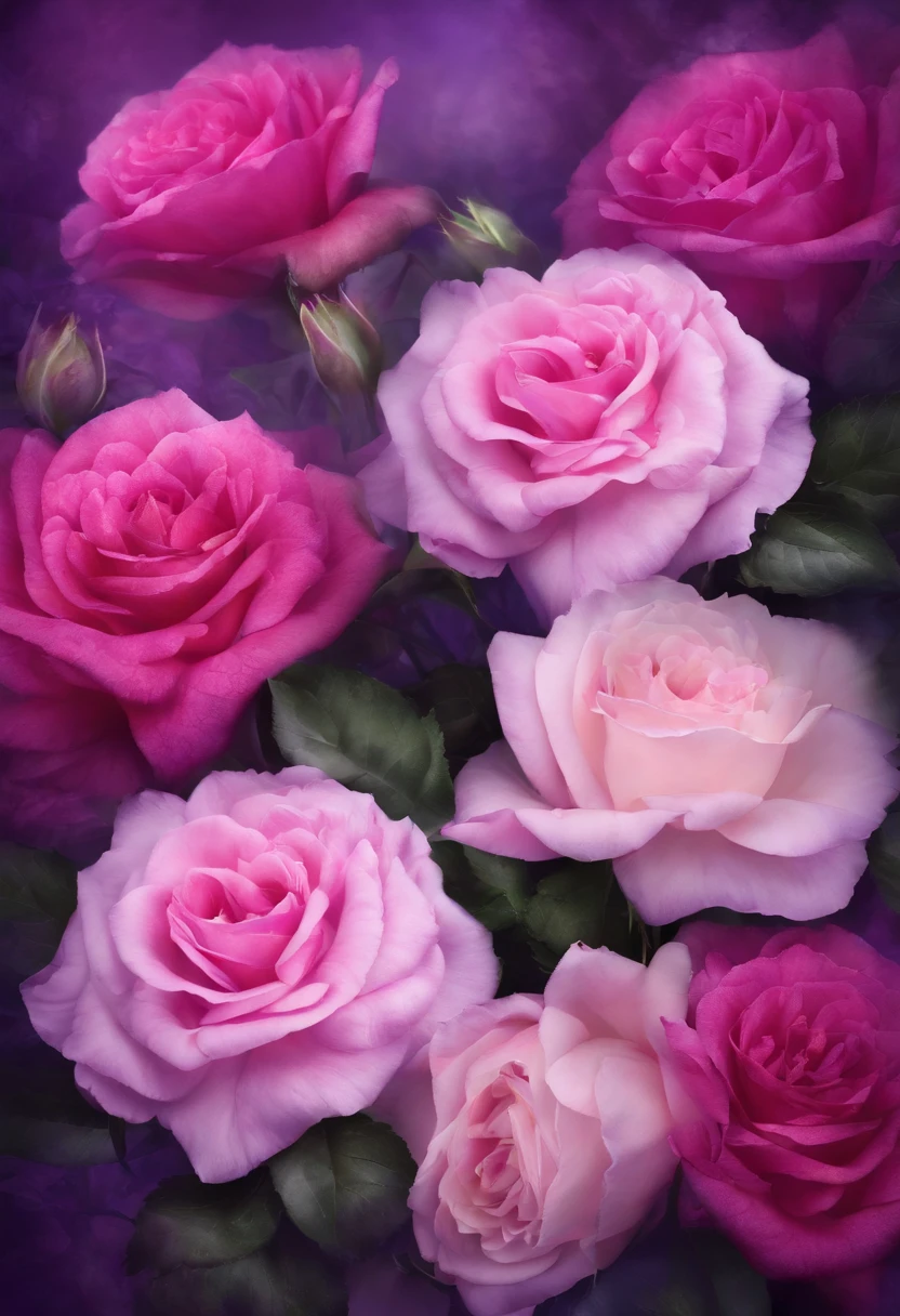 promt digital wallpapel arte digital aquarela roxo e rosa