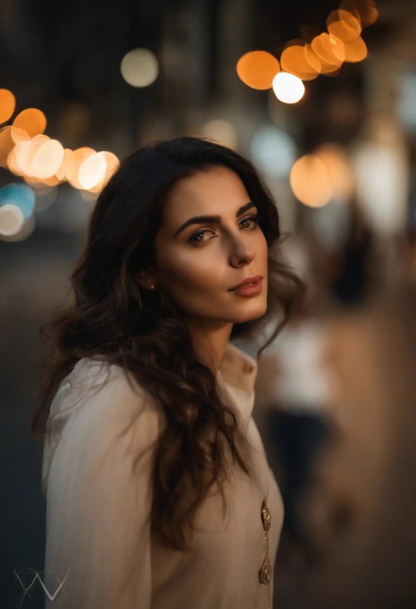 profissional, (4K Photo:1.1) por (Jeremy Lipking:0.3), (Dittmann Anna:0.3), (Marcos Ariano:0.3), (foco nítido:1.3), High detail, Usando (vestdo:1.2), Rosto bonito e detalhado, An attractive woman with long black hair looks into the camera, Panasonic Lumix S Pro 50mm F/1.4, Ana Stokes, salpicos de cor, laranja escuro e esmeralda escura, ferrania p30, foto realista, (mulher jovem atraente:1.3), (sedutor:1.1), (Corar:1.1), Forma do corpo da ampulheta, seios grandes e redondos, quadris largos, no centro de nova york, tirar selfie, usando jumper