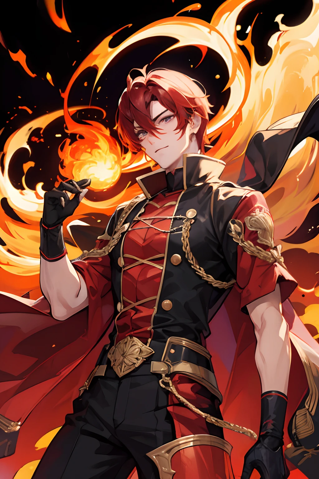 Fire demon hot sexy man simple for an otome game