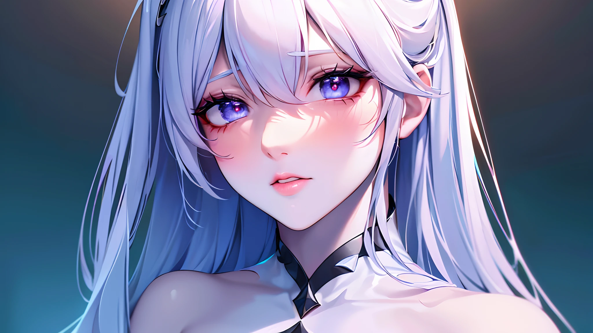 Boosette,shy,embarrassed,slight tear running from left eye,detailed eyes,detailed lips,long eyelashes,blushing cheeks,(best quality,4k,8k,highres,masterpiece:1.2),ultra-detailed,(realistic,photorealistic,photo-realistic:1.37),vivid colors,soft lighting,portrait style,delicate skin texture,flowing hair,beautiful pose,whispering in ears,dreamy background,subtle reflection,glossy finish,colorful aura