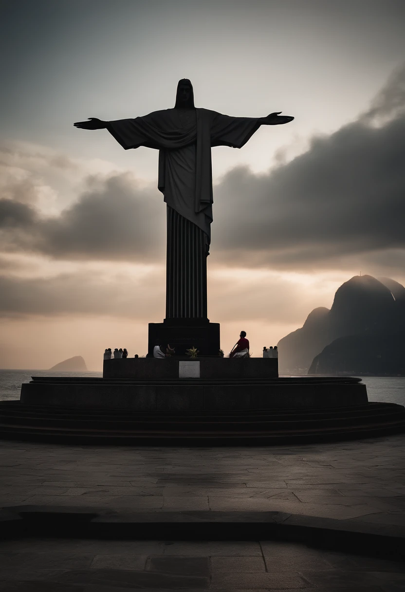 Cristo, Redentor no Rio de Janeiro, com a camisa do Flamengo em 8k