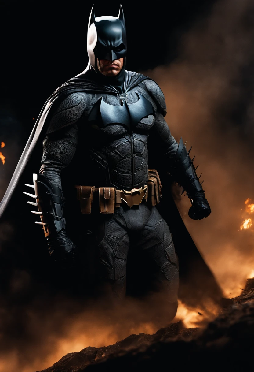 Batman como um guerreiro espartano, Morrer no campo de batalha , armadura sangrenta, epics, 8k, DJFRNF