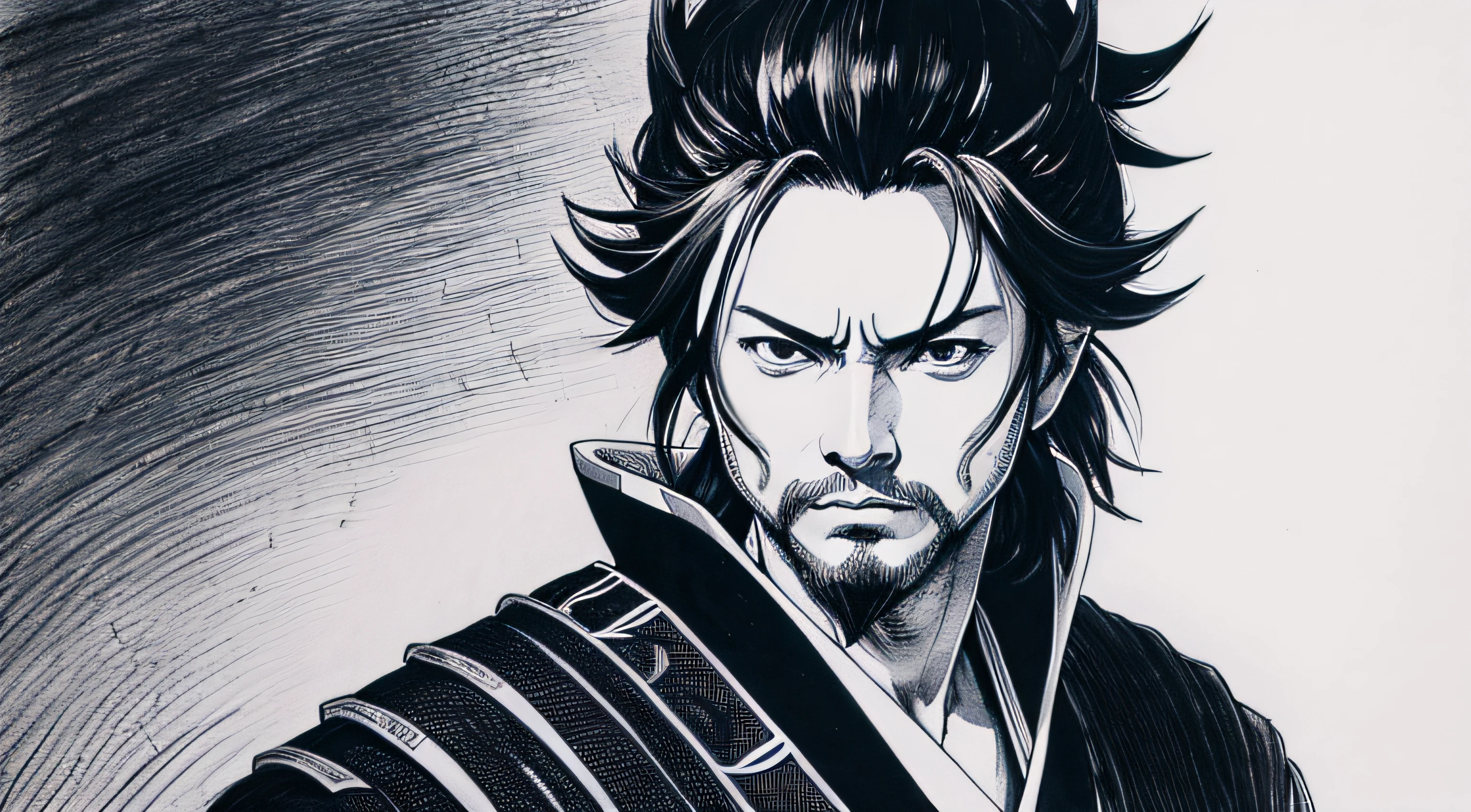 Miyamoto Musashi, manga style drawing