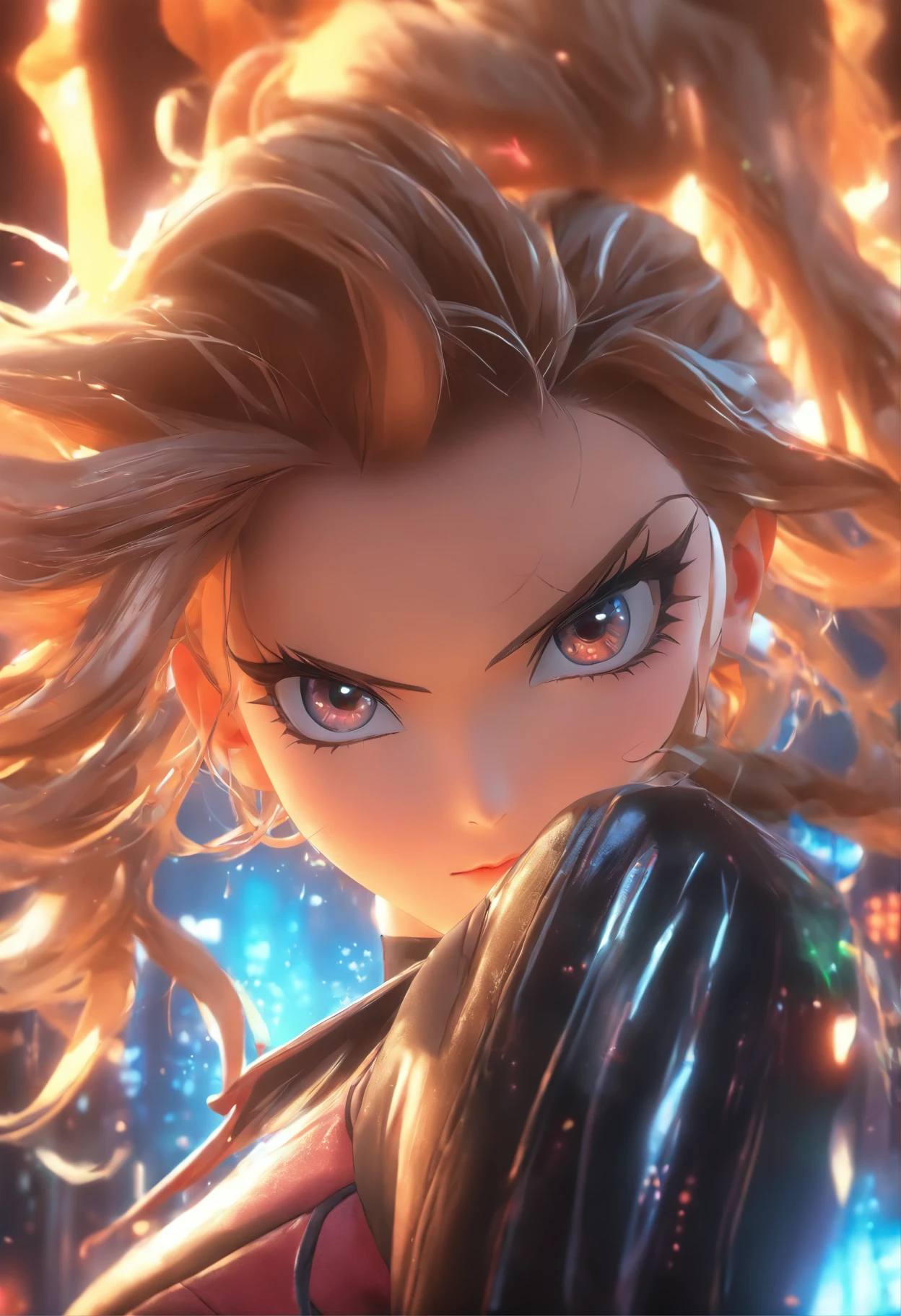Anime - stylistic image of a woman in a dress and leather jacket, Use headphones, Photorealistic anime girl rendering, CG Art Soft Animation, Realistic 3D anime style, anime big breast. Soft lighting, Realistic anime art, digital anime art, Detailed Digital Anime Art, 4K Anime Style, advanced digital anime art, A seductive anime girl, digital art in anime style, 3D Anime Style,Overall Excellence,Sexy theme,Sensation of temptation,sci-fy