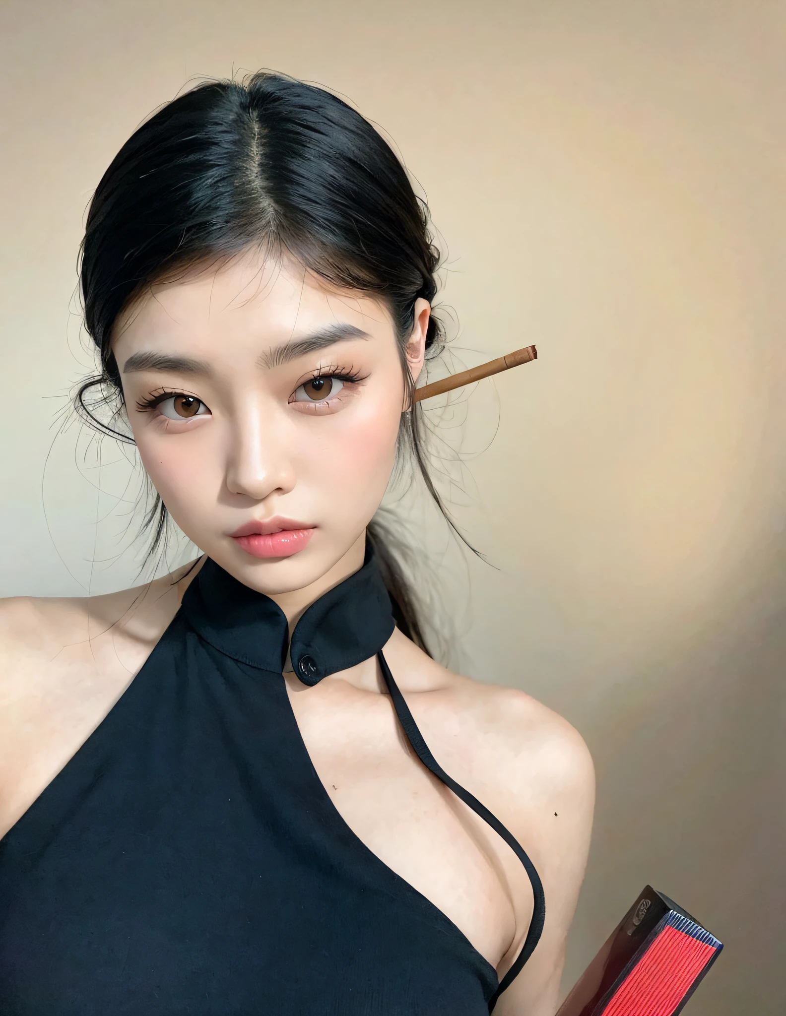 Hay una mujer con un cigarrillo en la mano y un cigarrillo en la boca, Hermosa mujer surcoreana, Chica coreana, beautiful asian girl, asian features, Hermosa joven coreana, maquillaje popular de Corea del Sur, ulzzang, Hermosa joven coreana, Hermosa modelo china, Mujer coreana, Diosa japonesa, japanese model, Asian face, Joven y adorable rostro coreano