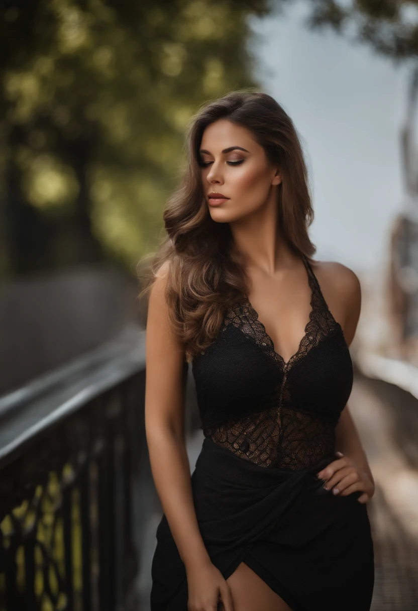Una hermosa chica con cabello negro largo y ondulado con una minifalda, Ojos seductores detallados piernas largas y sexys, Camiseta roja escote pechos grandes en un barrio pobre ((Detailed facial features)), (Piel finamente detallada), Pale skin, Textura de piel realista, Detalles extremos de la piel, (Parejas:0.1), En el fondo hermosa ciudad cyberpunk futurista, La mejor calidad de obra maestra, fotorrealista, hiperrealista, detallado, 8k, HDR, (Color suave: 1.2), poca profundidad de campo, Luz amplia, alto contraste, Contre-Jour, flor, Destellos ligeros, chromatic abberation, foco nítido, Foto en color RAW, Sin desenfoque de fondo,