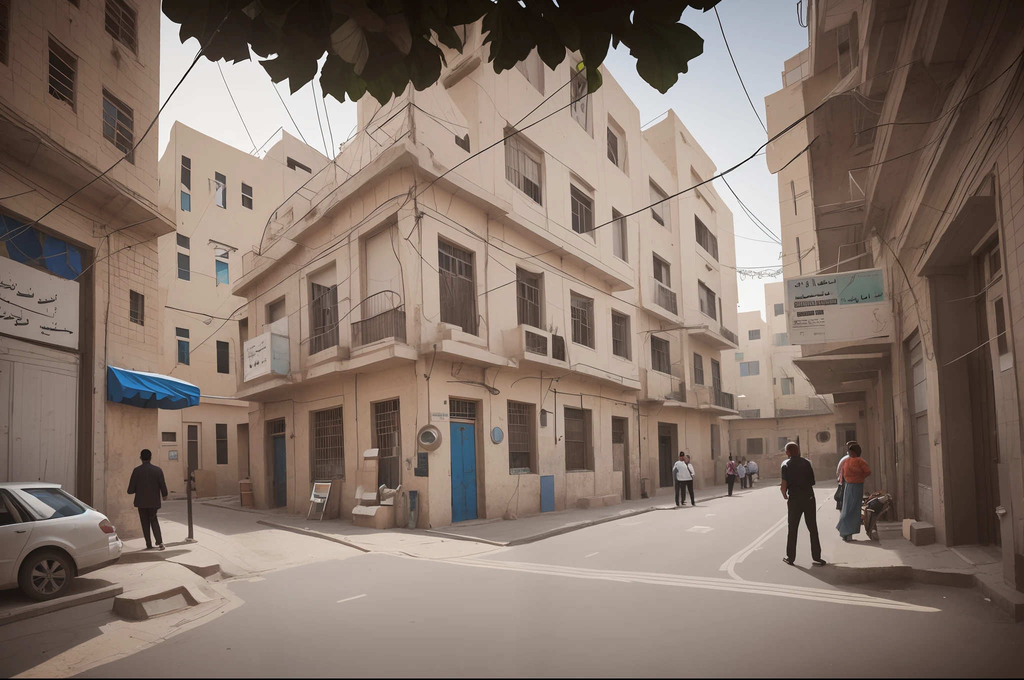 a photography studio in yemen, aden street background