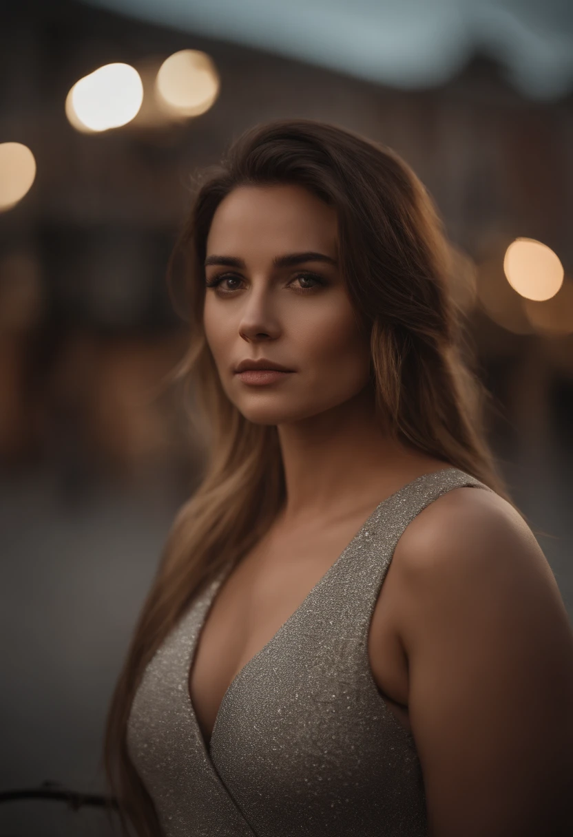profesional, (Foto 4k:1.1) por (Jeremy Lipking:0.3), (Dittmann Anna:0.3), (Marca ariana:0.3), (foco nítido:1.3), High detail, Vistiendo (Camisa escotada:1.2), Hermosa cara detallada, Ojos color avellana, cabello largo y rubio, (Mujer joven atractiva:1.3), (seductor:1.1), (ruboroso:1.1), Forma del cuerpo con curvas, Pechos grandes y redondos alegres, caderas anchas de Thicc, en la ciudad de fondo