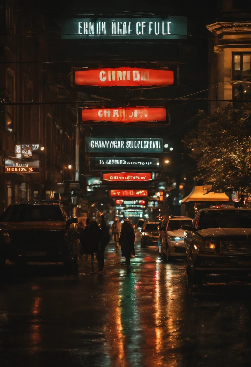 (masterpiece:1.2, highres, ultra-detailed, realistic:1.37), futuristic buildings, busy intersection, operational traffic lights, parked cars, red lights, attractive women on the corner, night ambiance.