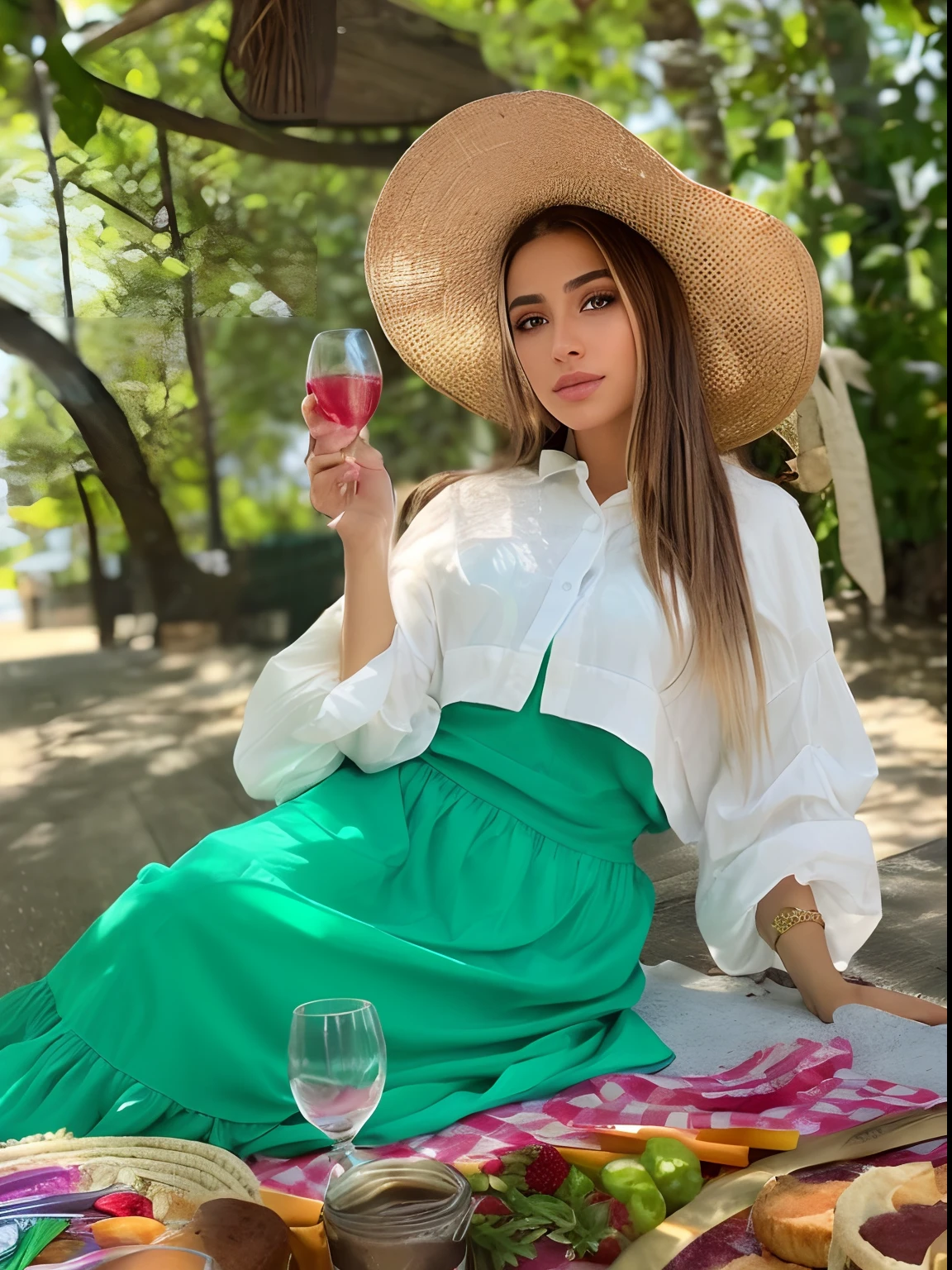 photo of (sh0hreh:0.99), a stunning beautiful young woman, hazel eyes, long messy windy light brown hair, closeup zoomed in tight crop portrait, sitting at a (table on a seaside boardwalk cafe bar drinks cocktails:1.2) wearing a (red designer long sleeve shirt:1.3) (drinks on table:1.3) (Lighting-Gold:1.2) foreground objects background details (masterpiece:1.2) (photorealistic:1.2) (bokeh:1.2) (best quality) (color grading) (detailed skin:1.3) (intricate) (8k) (HDR) (cinematic lighting:1.3) (sharp focus), messy windy hair