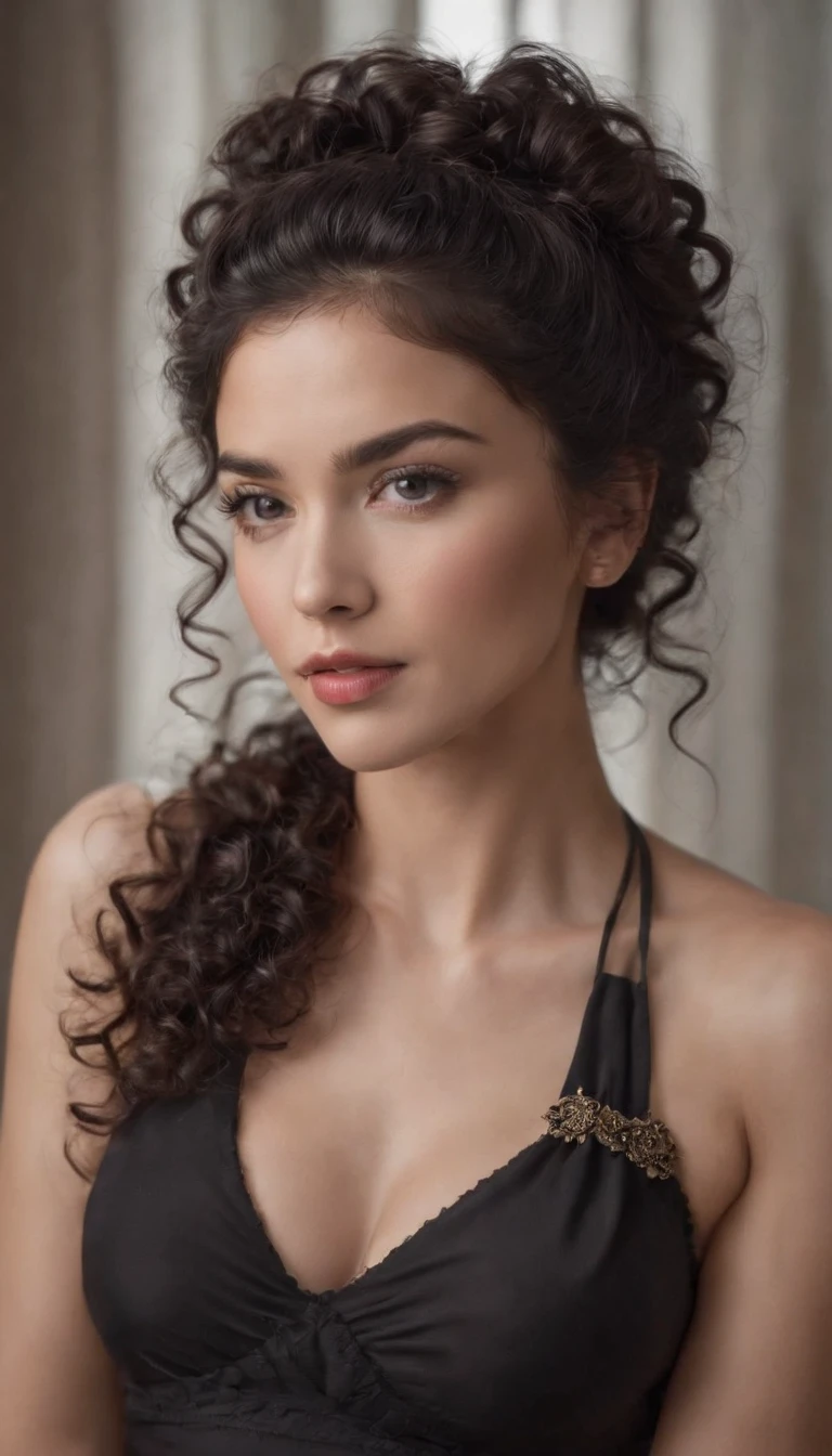 A Beautiful and Amazing Clear Brazilian Woman ,Portrait de toute le corps,avec une jolie poitrine et des belles forme, des yeux marron clair Boucles gratuites, black curly hair, (Sombre, Courte, curly hair), Long curly long wild black hair, Multiversales Cheveux, Brazilian, Short, curly black hair, black curly hair, attirer, wavy hair spread out, Boucles baroques, attirer, curly, Helles, curly hair, Cheveux, lockiger Pony full body photo bikini sexy
