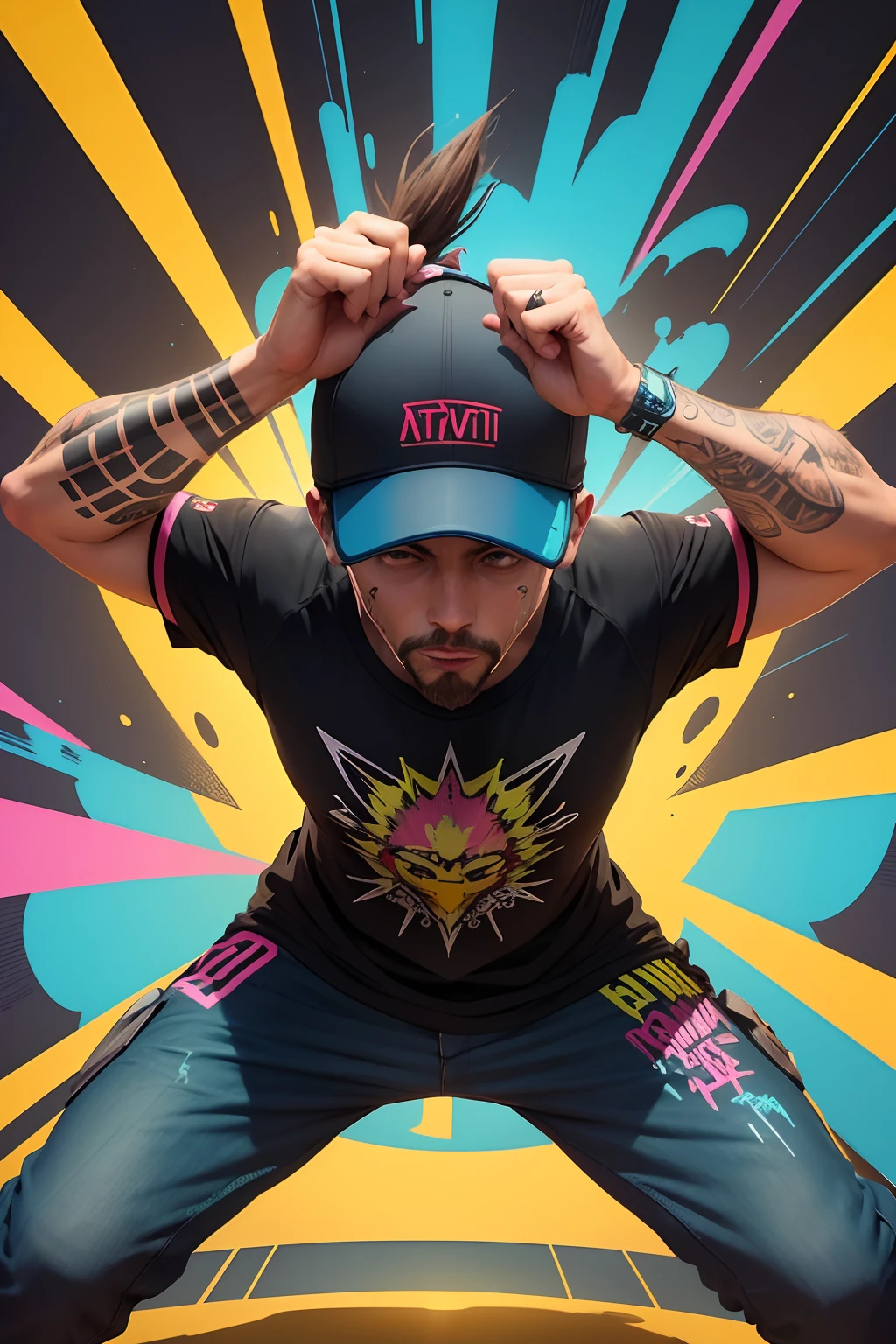 ready-to-print vector t-shirt art XOXOTA logo colorful graffiti illustration, hacking para tipografia de cerveja, perspectiva frontal, action shot, cor vibrante, High detail, fundo preto