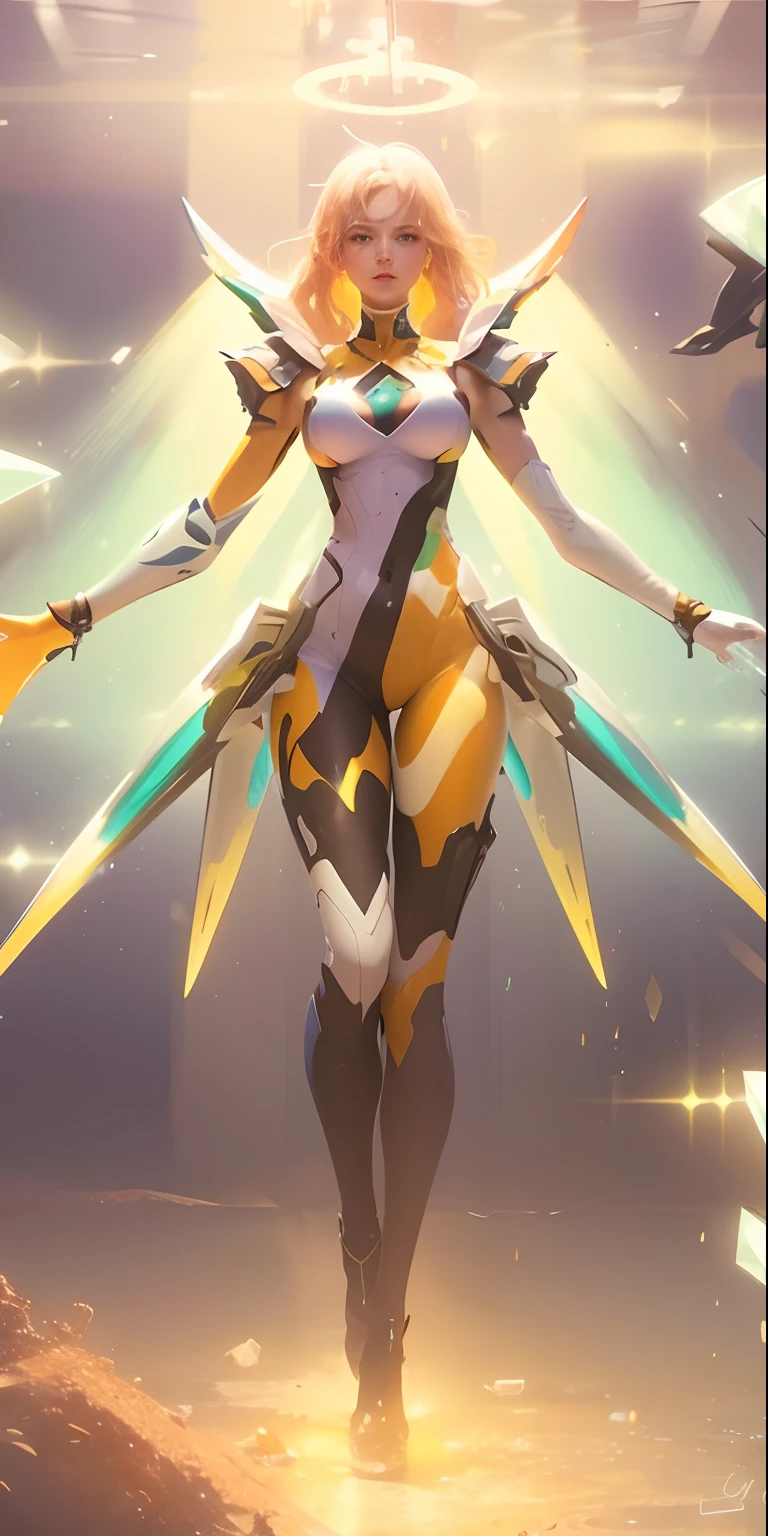 masterpiece, highest quality, realistic, subsurface scattering, chromatic lighting, colorized, red + yellow + green + blue limited color palette, detailed concept drawing, line-art, illustration, mature woman, H cup breast, asian face