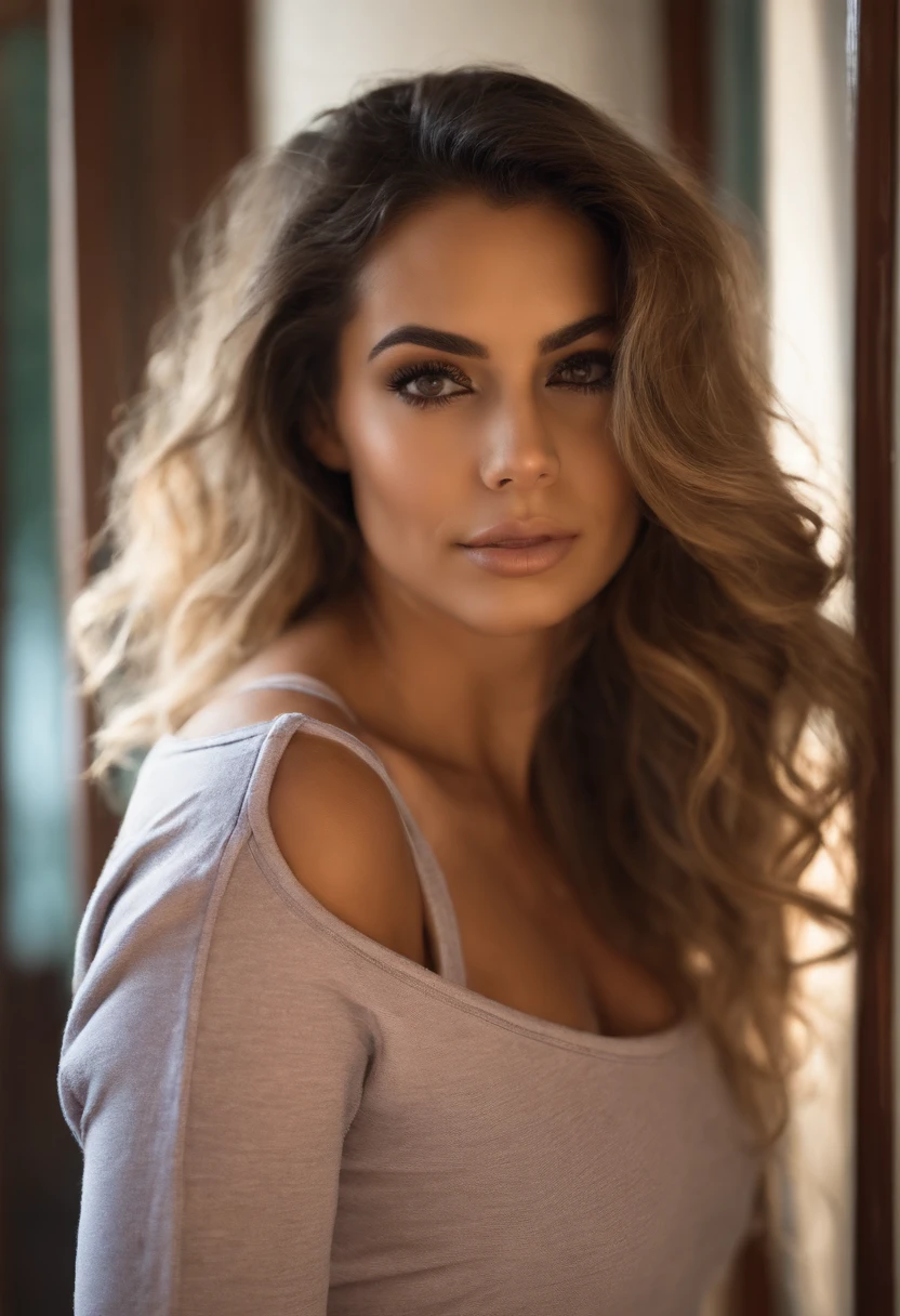 Woman with tank top and jeans, Sexy girl with dark brown eyes, Portrait latina, Portrait de Corinna Kopf, cheveux blonds et grands yeux, selfie of a young woman, Les yeux dans le club Violet Myers, ohne Maquillage, maquillage naturel, Look directly into the camera, Visage avec Artgram, dezentes Maquillage, Superbe photo du corps entier, dans la salle de bain, Fission, 4k, cheveux plat, dubai eyes, sans maquillage, naked in sauna