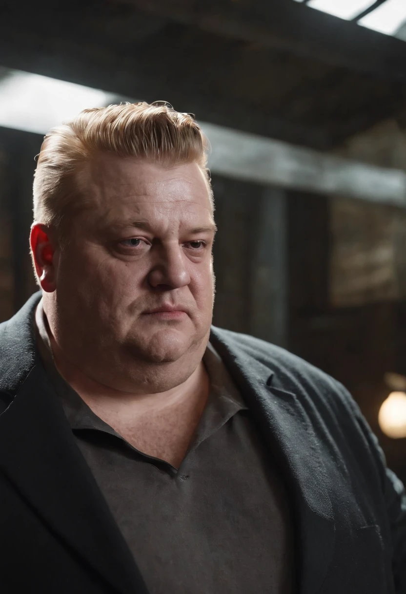 um homem com barba segurando uma faca, barba vermelha, baron harkonnen, barba avermelhada, mafia background hyper detailed, Rei do crime, kingpin, ! baron harkonnen!, gta artstyle, Atarracado, Rich Heritage, gangster, mafioso, action bronson, ((irlandes)), (ruivo), ((anos 80))