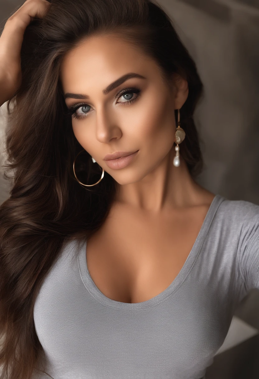 Woman with tank top and jeans, Sexy girl with dark brown eyes, Portrait latina, Portrait de Corinna Kopf, cheveux blonds et grands yeux, selfie of a young woman, Les yeux dans le club Violet Myers, ohne Maquillage, maquillage naturel, Look directly into the camera, Visage avec Artgram, dezentes Maquillage, Superbe photo du corps entier, dans la salle de bain, Fission, 4k, cheveux plat, dubai eyes, sans maquillage, with a cell phone in hand