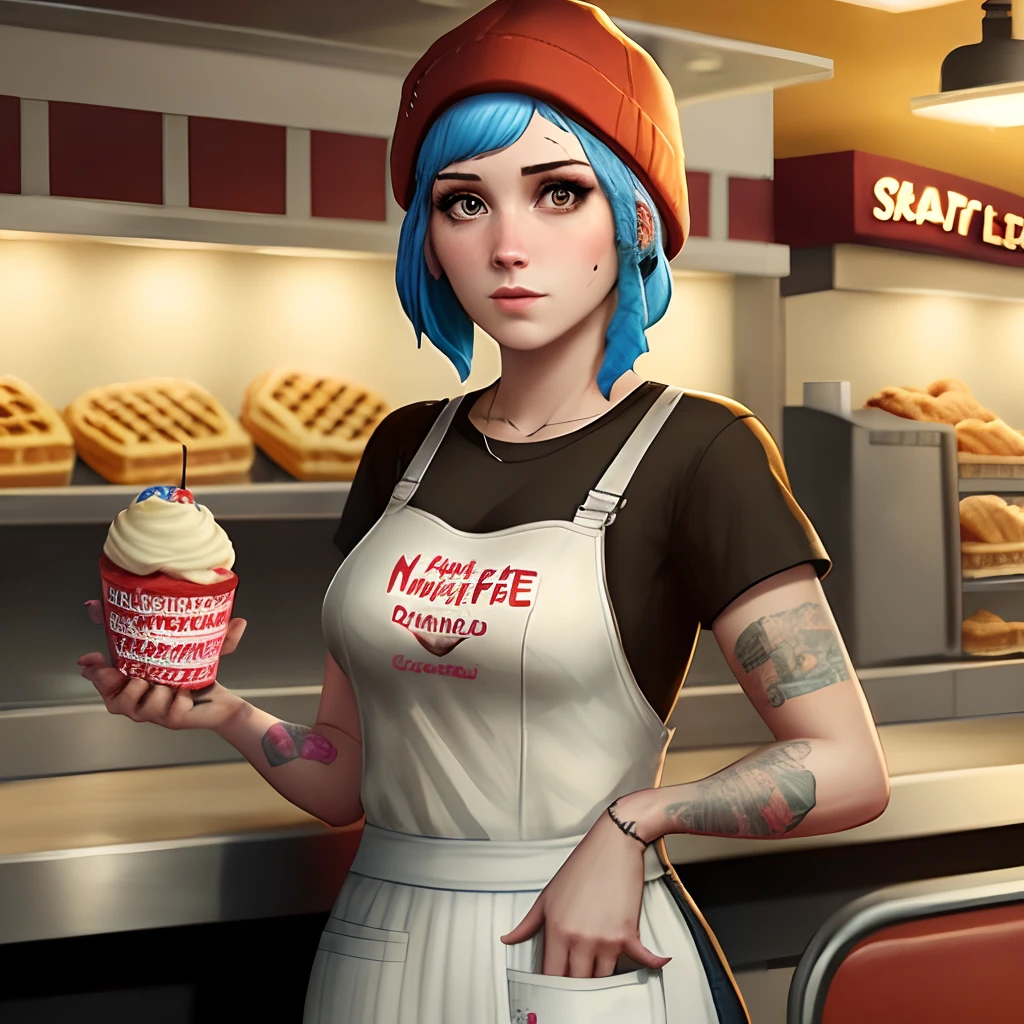 Chloe Price, from Life is Strange, as a Waffle House waitress