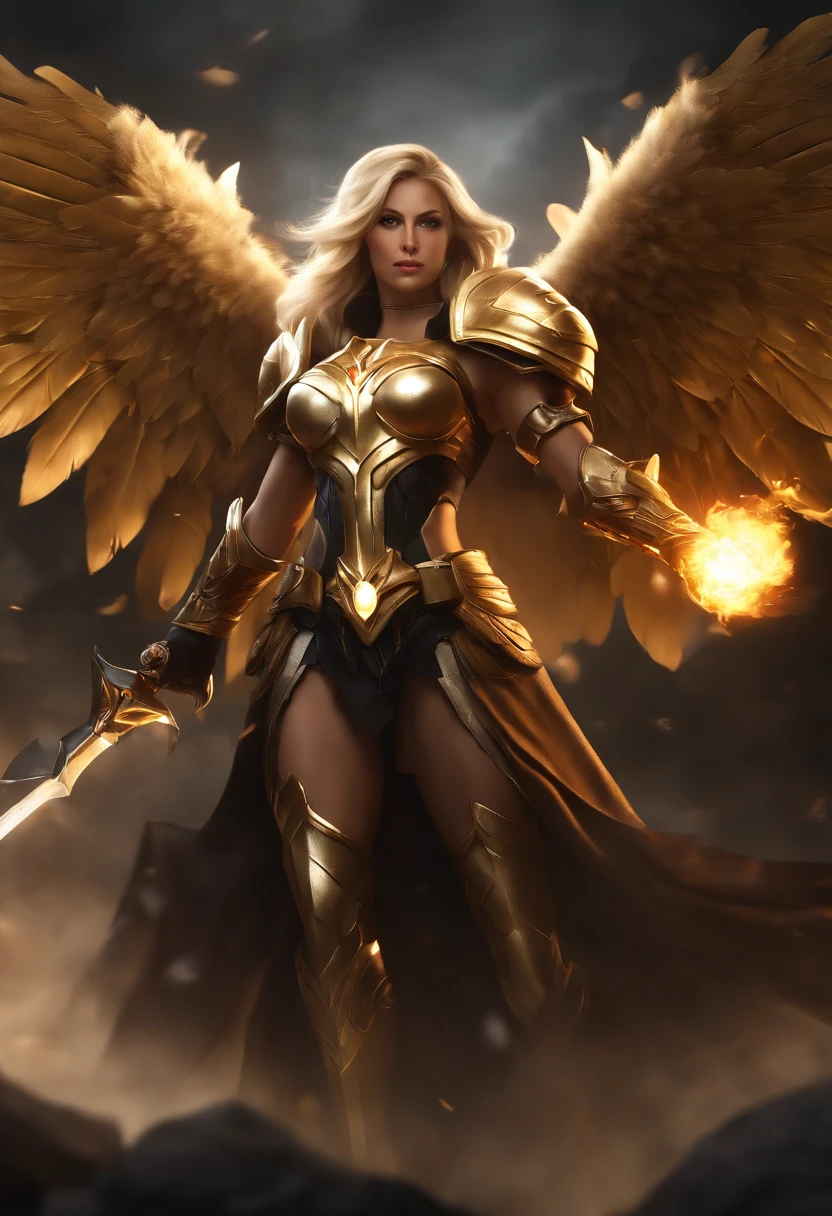 (((Kayle de League of Legends, Ultra realista))), (((corpo inteiro))), (((perfect hands))), Usando a Arma Samurai, fundo antigo, (((Armas Perfeitas))), elegante, gray and black smoke, atordoante, hyper realistic, octan render, surrounded by the effect of smoke and lightning, Estilo League of Legends, fundo antigo, elegante, deslumbrante, (papel de parede), arte conceitual, detalhes intrincados, altamente detalhado, ((cinemactic)), Dramatic, (mais alta qualidade, Concedido, obra-prima:1.5), (fotorrealista:1.5), fotografia, Realistic photo, Nikon, Luz Natural, 4k, highes definition, XF IQ4, 150MP, 50 millimeters, ISO 1000 Certification, 1/Anos 250, Luz Natural, Adobe Lightroom, photolab, Photographic Affinity, PhotoDirector 365,