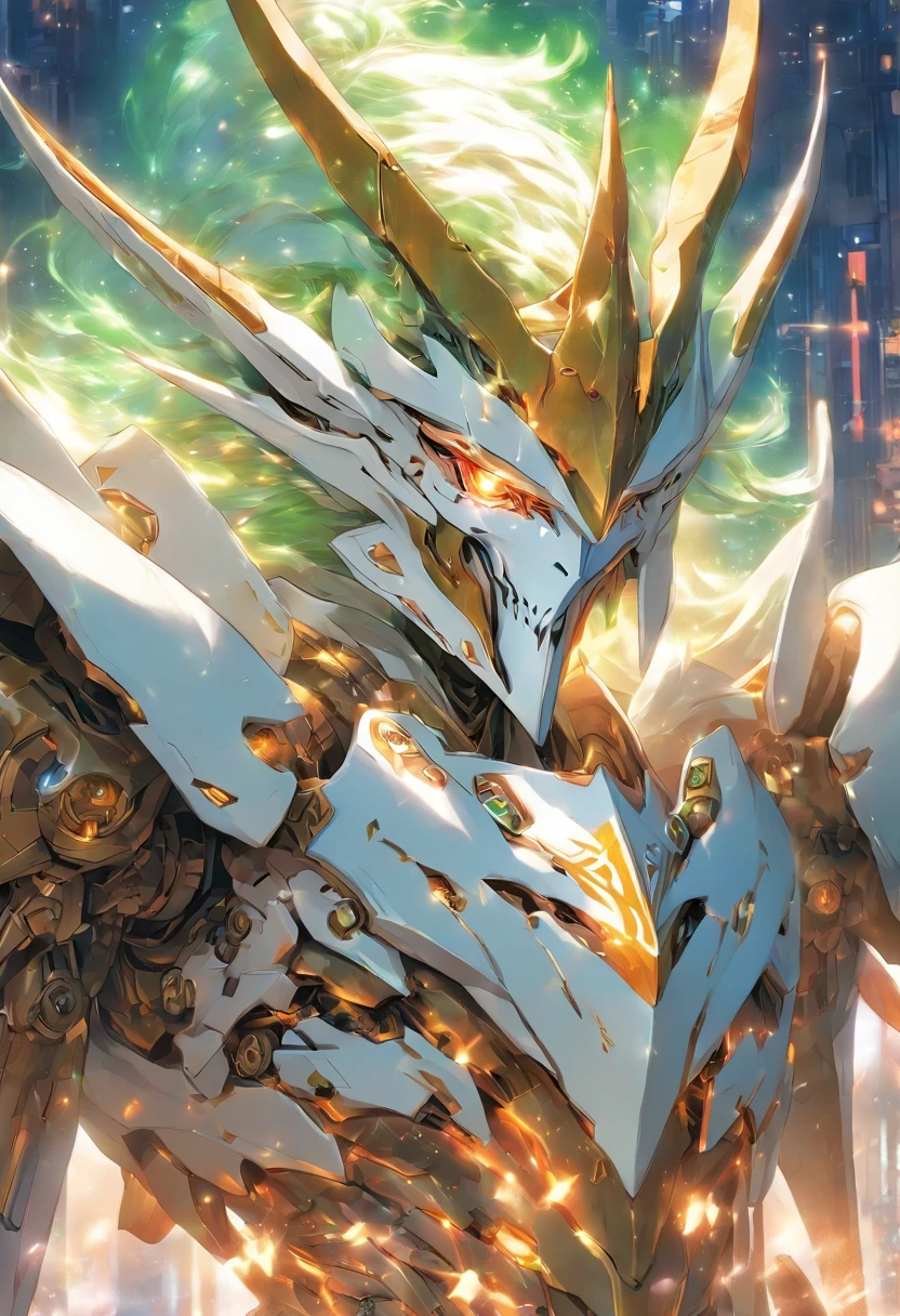 Elf, dull white bone-mecha armor, freaky looking, masterpiece, best quality