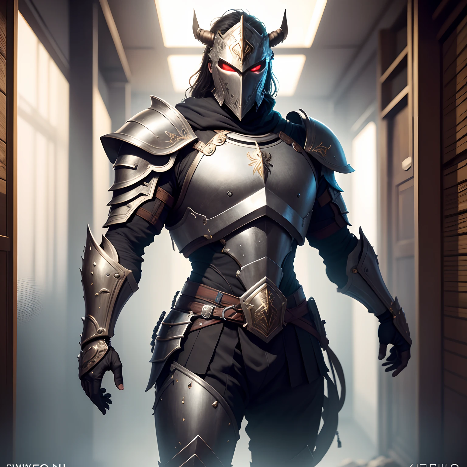 Rino, a warrior in realistic 4K armor, full entire body,Super Detailed, Vray Display, Unrealistic engine, Midjourney Art Style.