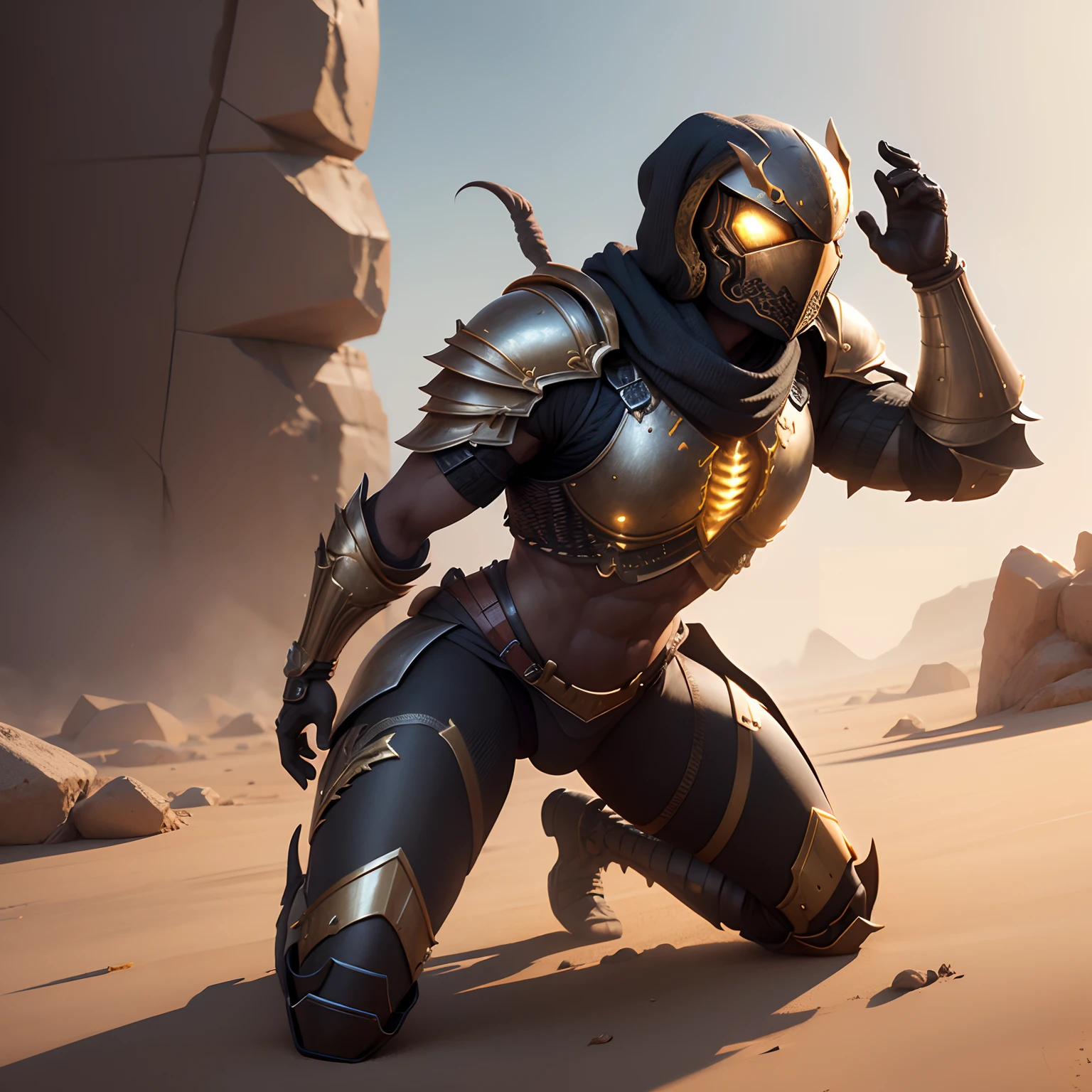 Cute scorpion warrior in realistic 4K armor, full entire body,Super Detailed, Vray Display, Unrealistic engine, Midjourney Art Style.