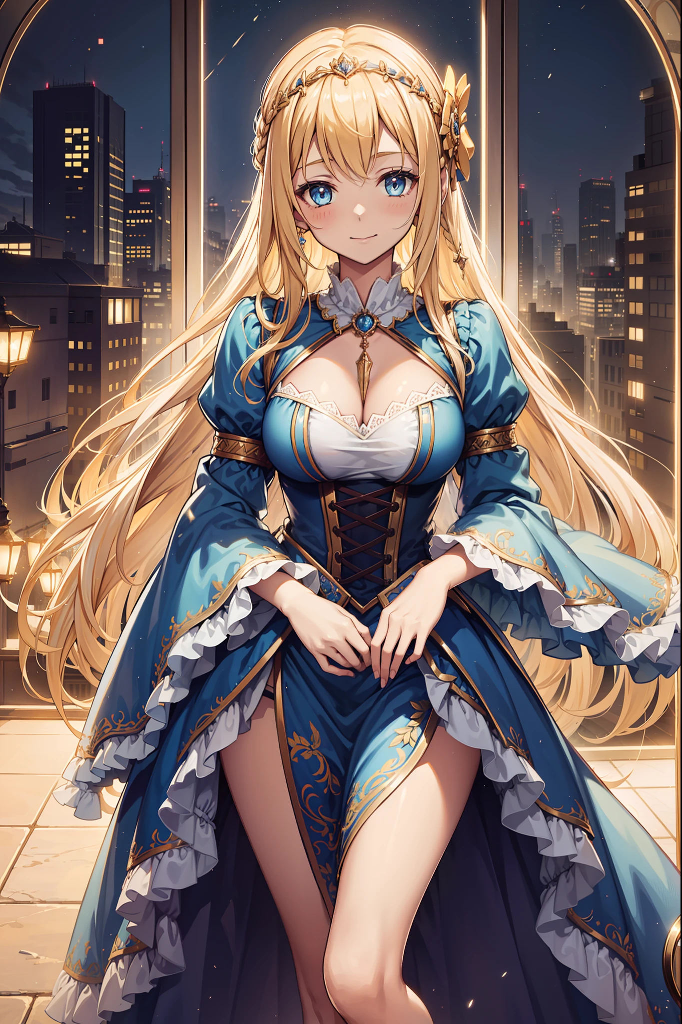 (master piece, high-quality, Mystical, long legs:1.2, ideal ratio of body proportions), (ultra high resolution, 8K RAW photo, photorealistics, natural lighting, textile shading), long shot photo:1.6, (1 beautiful anime girl:1.3, , solo:1.6, milf:1.5, nsfw:1.2, full body:1.3), shinny skin, BREAK, ((alice in the wonderland:1.3, cute, kawaii, lovely, funny, a girl falling down from sky:1.7, girl flying in sky:1.5, girl floating in air:1.3, rolling up skirt by wind:1.5, (full smiling:1.3), surprised, putting hands on crotch over the skirts:1.35)), BREAK, ((floating things as follows, PlayingCards, Trump, tea cup, tea pot, tea spoons, small clock:1.3, lip sticks, candies:1.2, cookies, jam bottles, classical door_keys)), ((purply_Blue dress :1.5, wearing long flaired skirt:1.3, the skirt is blowing:1.3, White Apron, white stockingedium long platinum-blonde hair:1.2, twin tail hair:1.6, tied hair with a large ribbon), (Blue eyes, bright pupils with highlights, detailed eyes), (lying down on your back:1.6, leaning backward:1.2, spreading legs with rising up straight:1.5), ((dutch angle:1.5, full body:1.3, ass focus:1.3, from below:1.5, unbalance posture)), fantastic colorful art, (fantasy image:1.5), ((correct anatomy:1.5, perfect anatomy:1.3, correct hand, small foot:1.2)),