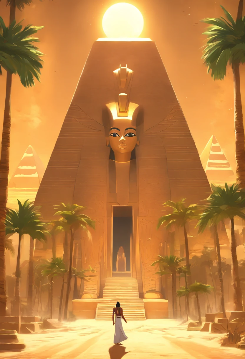 (((Egyptians)))best quality, ultra-high resolution, 4K detailed CG, master piece, divine court, judgment, Egyptian gods, Egyptian mythology, Egyptian temple, Egyptian palace, Egyptian clothing, palm trees, desert, aesthetics, Beautiful image, centered on the screen
