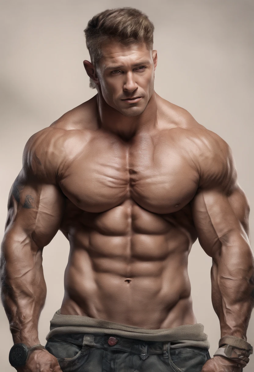 a beautiful buff man with his penis out