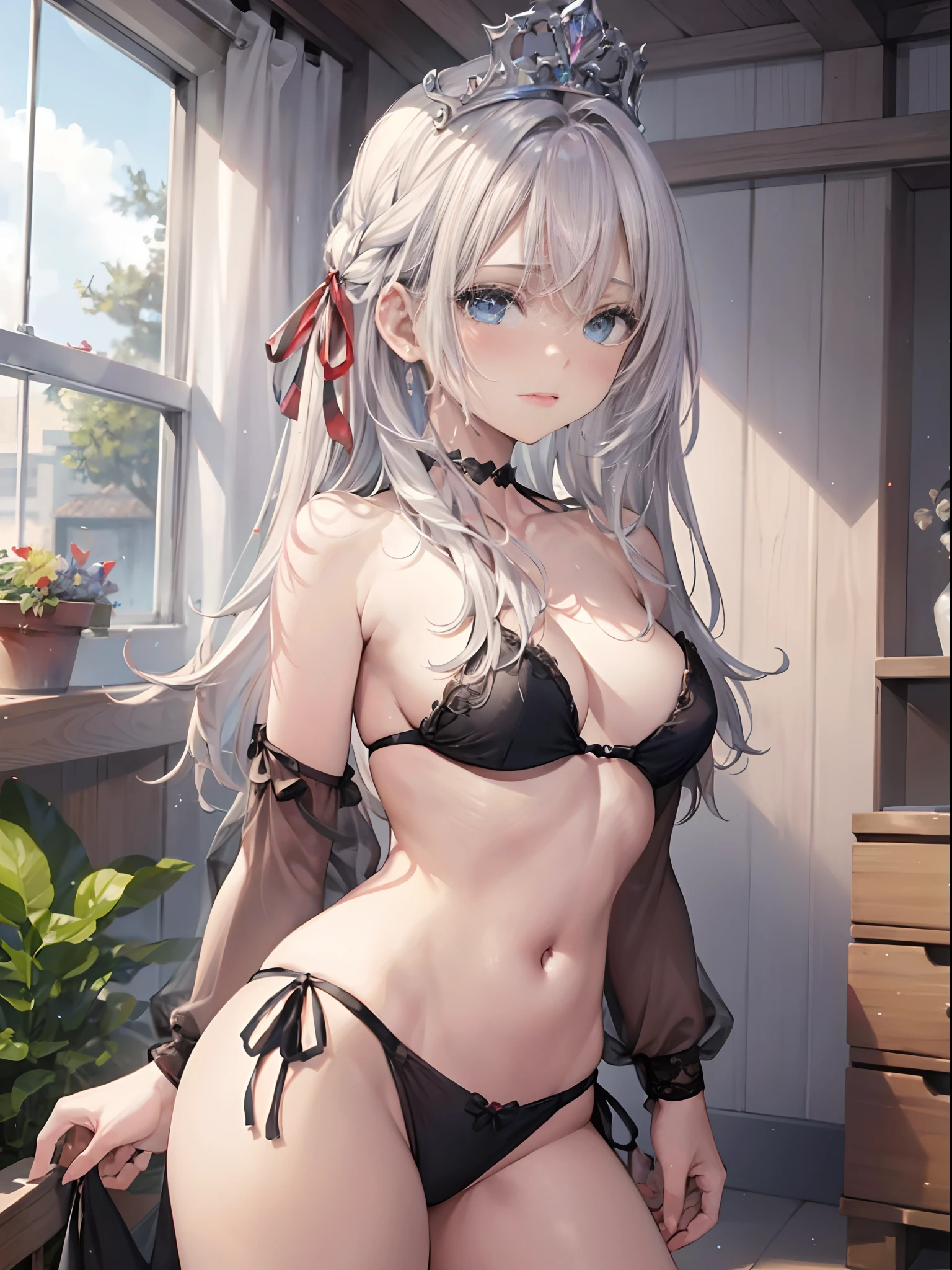 absurdos,(obra maestra、highest qualityr、8k ),Detalles intrincados,Ultra-detallado、(Foto RAW,Fotorrealista:1.3),1 girl,(16 years cute beautiful girl:1.2),bikini de、Piscinas、They are smiling、Ojos detallados y hermosos、(labio brillante、Piel cristalina、piel blanca y hermosa:1.2),long eyeslashes、reflejos de ojos,hiperrealista,Perfect anatomy,atractivo