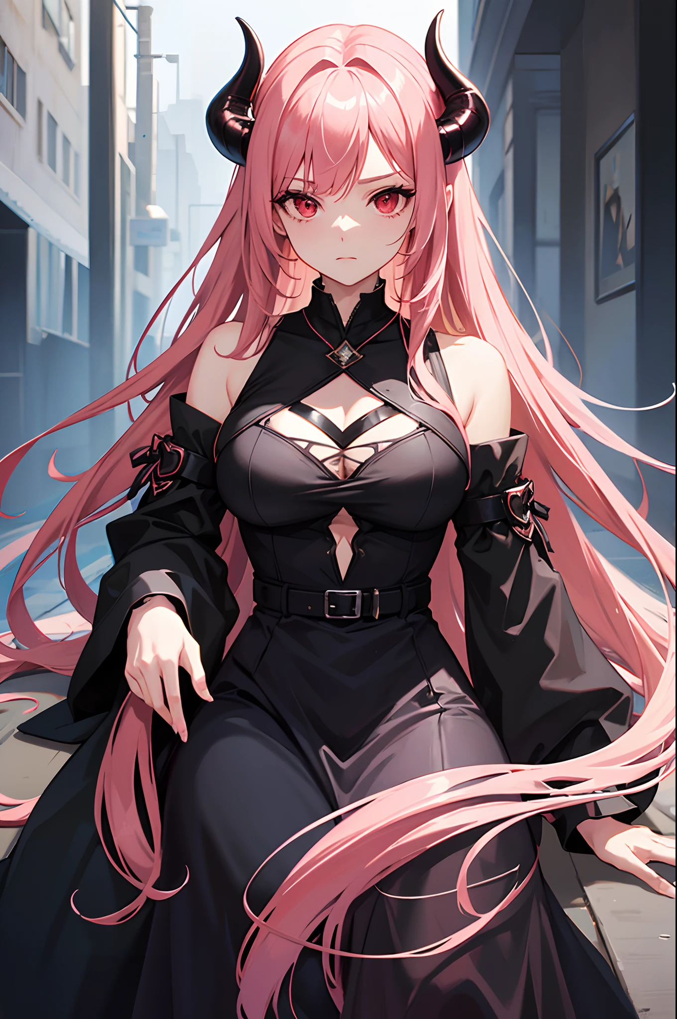 girl,Looking into the distance from the castle,alone,masterpiece,Highest quality,pink Hair,glowing red Eyes,Darkening,dark,Shadow Thing,neer,Looking down,Black Shadow,Black viscous liquid,dark,Black belly,stable,Face masks,cape,girl,masterpiece, Highest quality, Highest quality,wonderful,Beautiful red eyes,Exquisite detail,Depth of written boundary,Highly detailed CG synthesis 8k wallpaper, masterpiece,(((pink Hair))),leader,(dark mist),{Flowing Hair},{Thick skull},(Beautiful details of the ruins),{Character close-up},(((whole body))),(The skin is smooth and shiny),(Smooth face、Shiny Hair),Perfect detail,Beautifully decorated medal, Holding a knife, (Blood splatter:1.7)