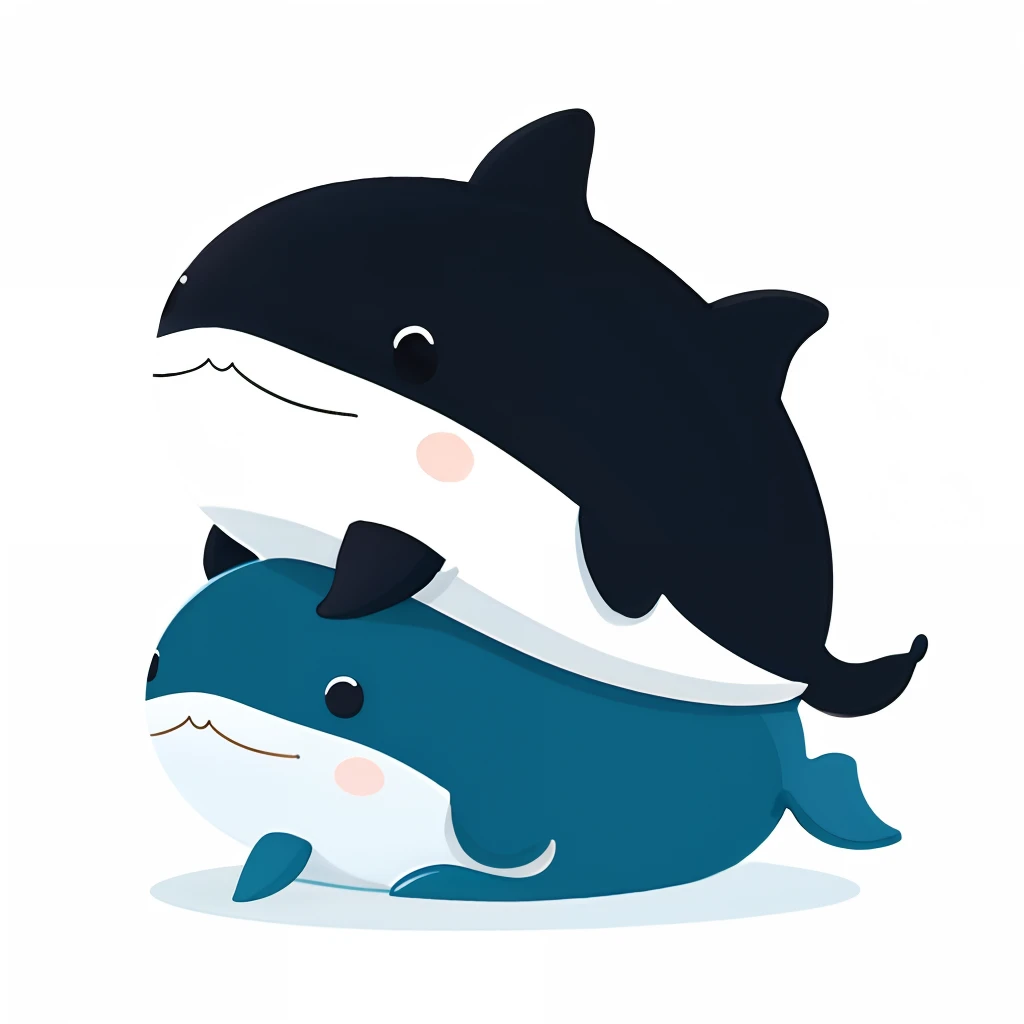 Simple cute whale illustration
White background with black lines