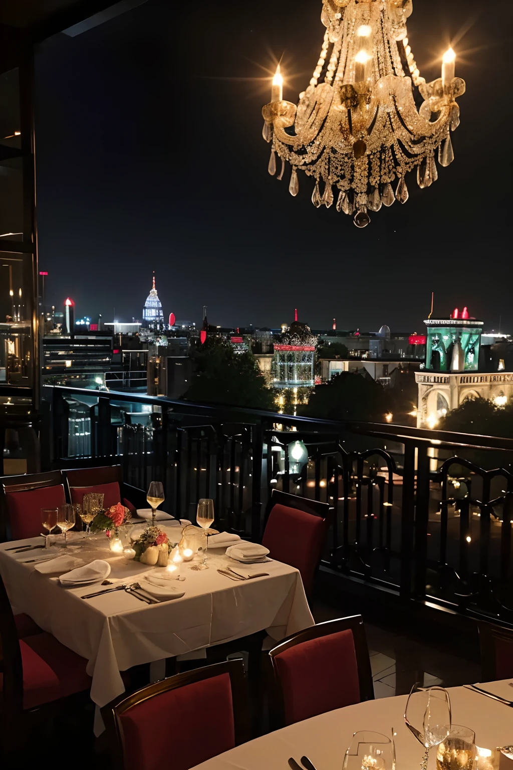 (best quality,4k,8k,highres,masterpiece:1.2), ultra-detailed, realistic:1.37, luxurious banquet hall, beautiful woman, busty, hotel balcony, gorgeous banquet, lively atmosphere, elegant decor, extravagant party, glamorous dresses, sparkling jewelry, exquisite makeup, sophisticated guests, champagne flutes, elegant chandeliers, grand staircase, breathtaking view of the city, floral arrangements, live band playing romantic music, waiters serving gourmet dishes, joyful conversations, laughter, dancing, captivating smiles, radiant beauty, enchanting ambience, vibrant colors, soft lighting, magical atmosphere.
